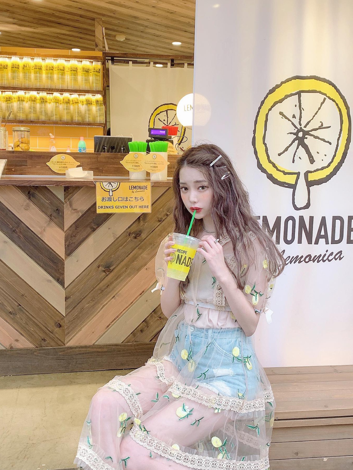 Swankiss/レモンワンピース （Swankiss フリル付き花柄ワンピース  