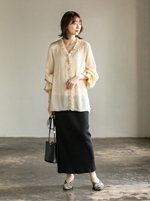 人気♡【BATSHEVA】サテン デザイナーズポルカドット フリルブラウス 人気♡【BATSHEVA】サテン デザイナーズポルカドット フリル