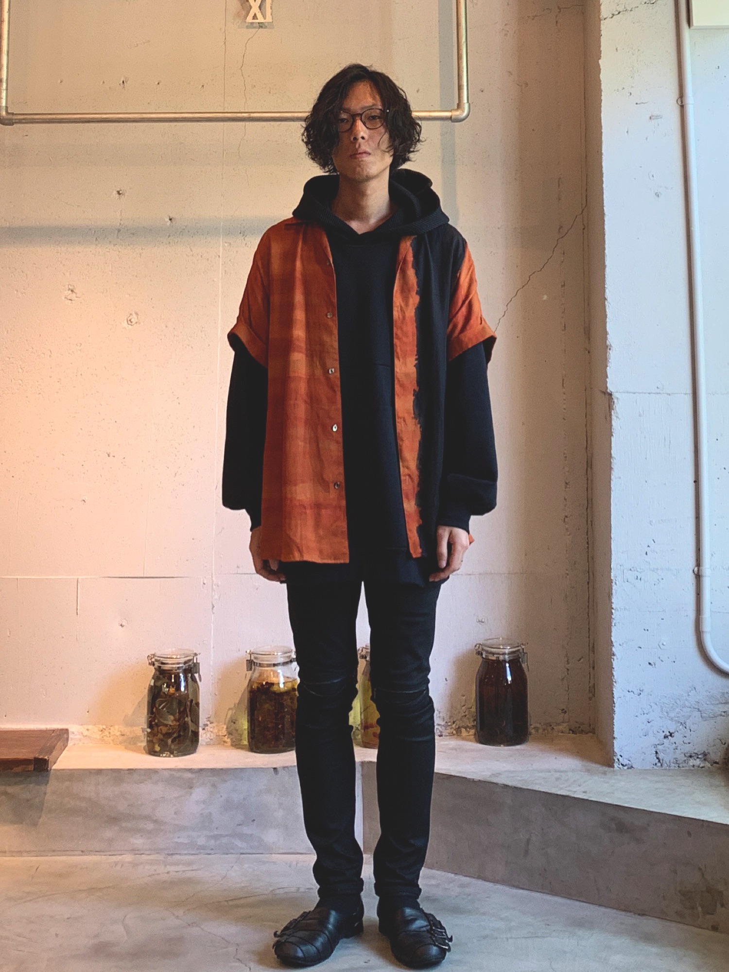 SHAREEF（シャリーフ）の「TWILL KNITTED SWICTING HOODIE（パーカー