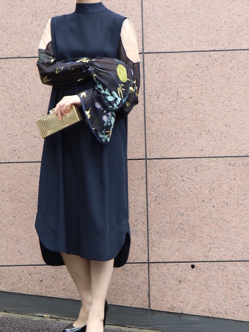 mame kurogouchi フローラルラメプリント ドレス 18ss