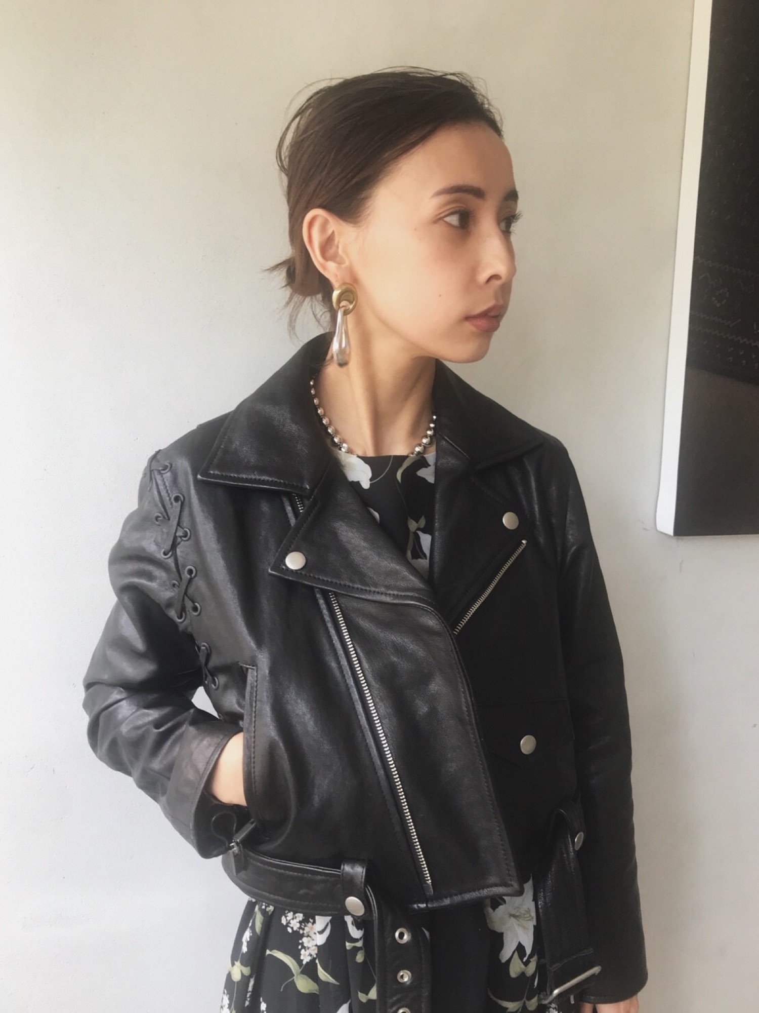 ジャケット・アウター ameri vintage LACE UP RIDERS JK Ameri（アメリ）の「LACE UP RIDERS JK（ライダースジャケット）」 - WEAR