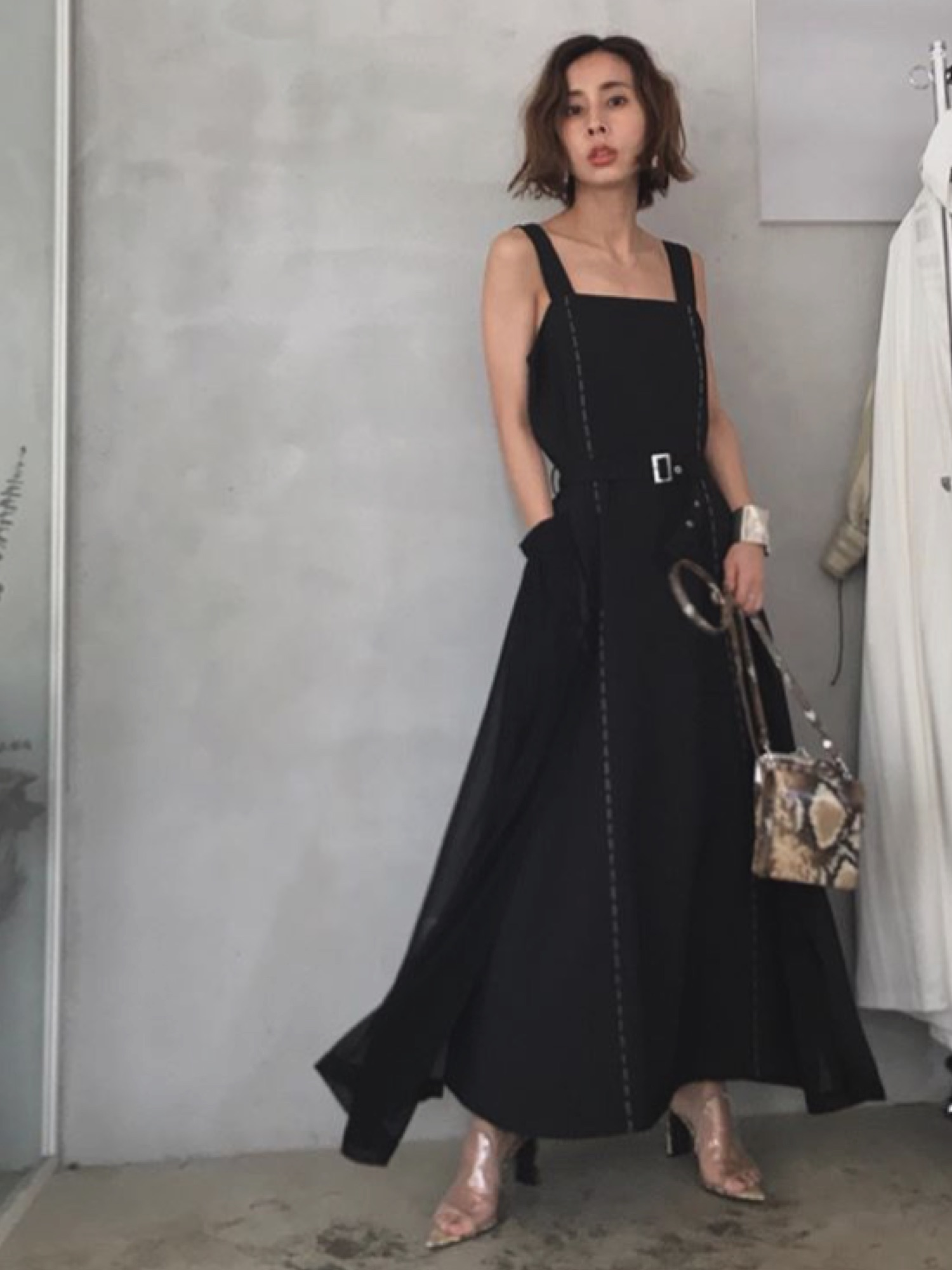 Ameri（アメリ）の「BIG POCKET STITCH DRESS（ワンピース