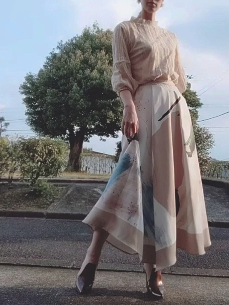 Mary painting flare skirt アメリ　レディース　スカート Ameri（アメリ）の「MARY PAINTING FLARE SKIRT（スカート