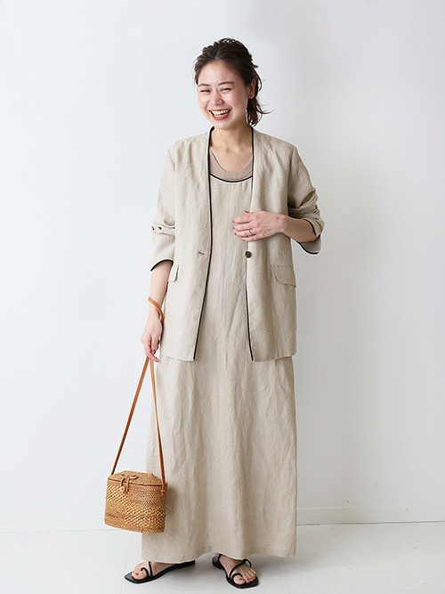 【JOURNALSTANDARDrelume】フレンチリネンノーカラージャケット JOURNAL STANDARD relume（ジャーナルスタンダード レリューム