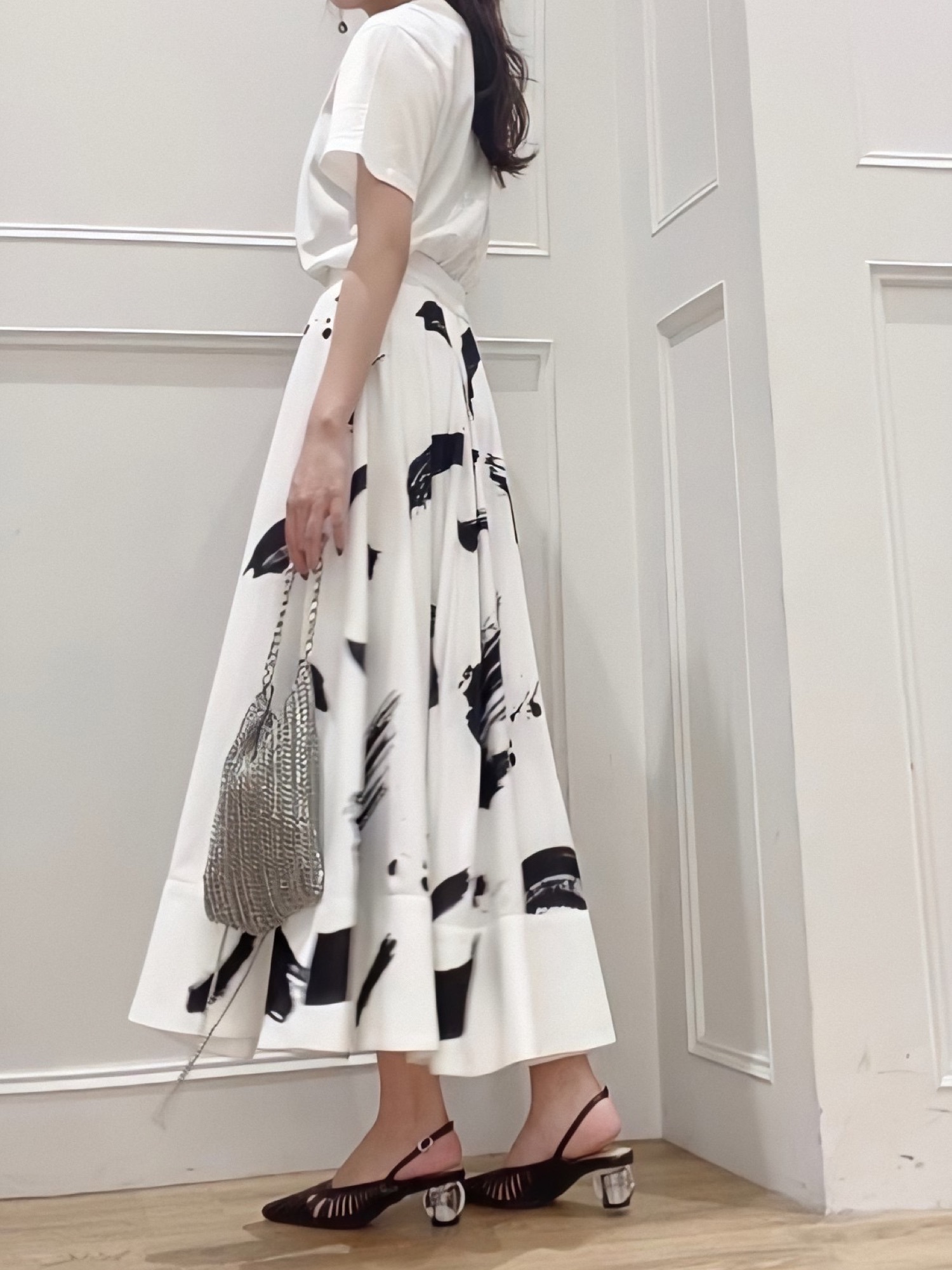 スカート AMERI MEDI INK FLARE SKIRT Ameri（アメリ）の「MEDI INK FLARE SKIRT（スカート）」 - WEAR