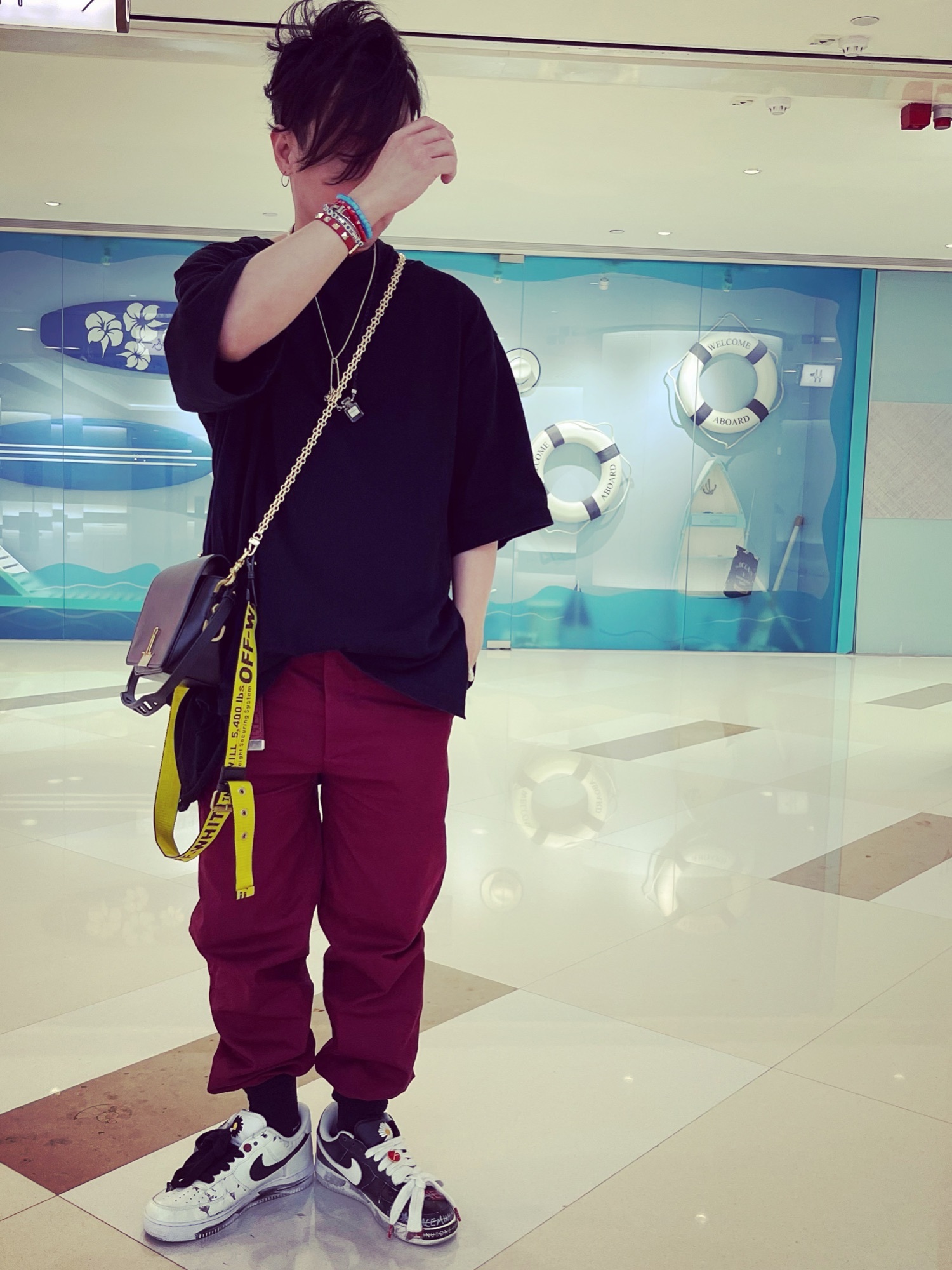 off white（オフホワイト）の「Off-White Black Binder Clip Bag