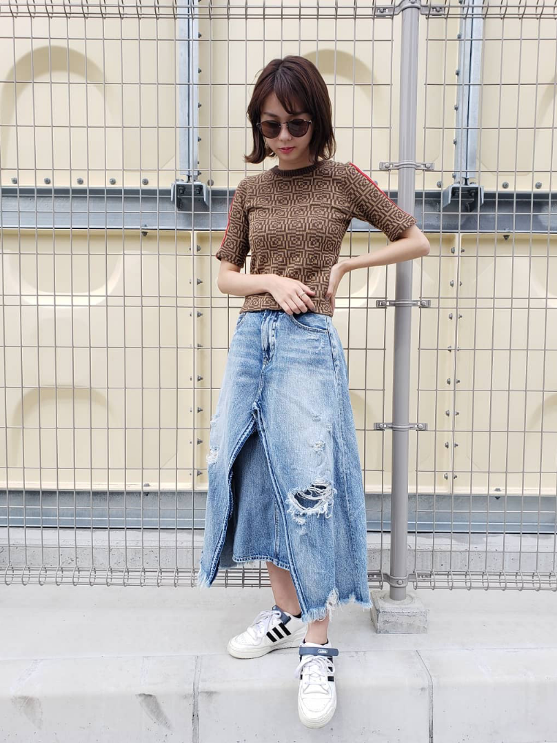 MOUSSY（マウジー）の「LAYERED SKIRT（デニムスカート）」 - WEAR