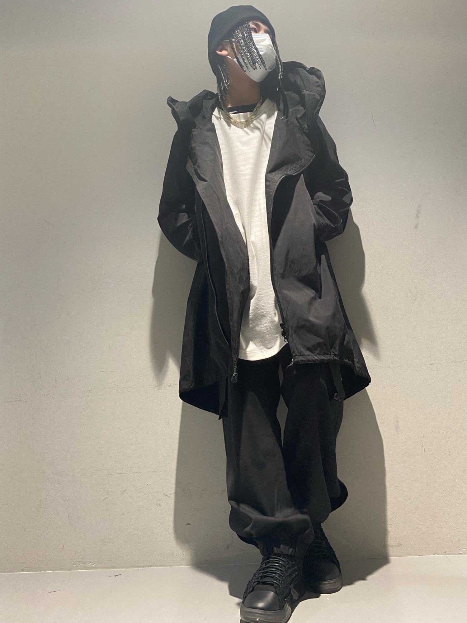 マサヒコマルヤマ masahiko maruyama コート ブラック 46 nude:masahiko maruyama MULTI ZIP MILITARY HOODIE COAT