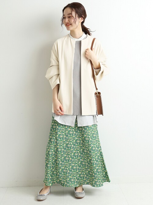 IENAイエナ ツイルジャージノーカラーブルゾン◆スプリングコート 20210126104504349.jpg