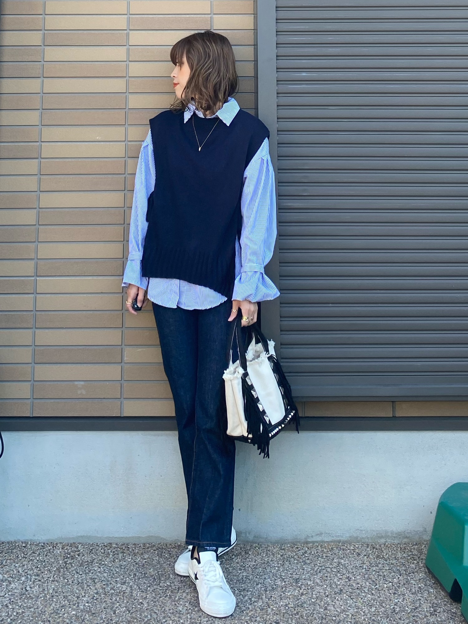 MARTINA CARBON フリンジスタッズバッグ MARLON FIRENZE マーロンフィレンツェ BS0583 SHOPPER MINI