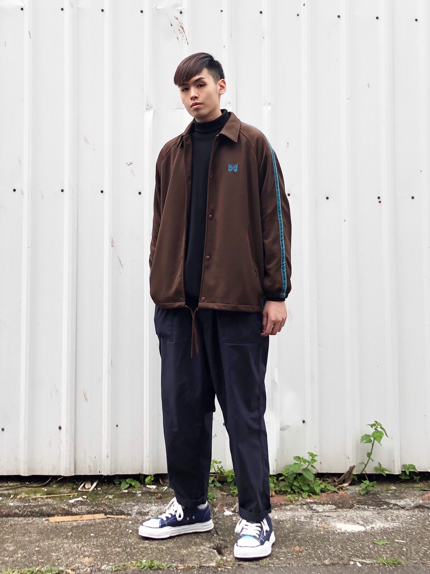 Needlesのスタジャンを使った人気ファッションコーディネート（身長