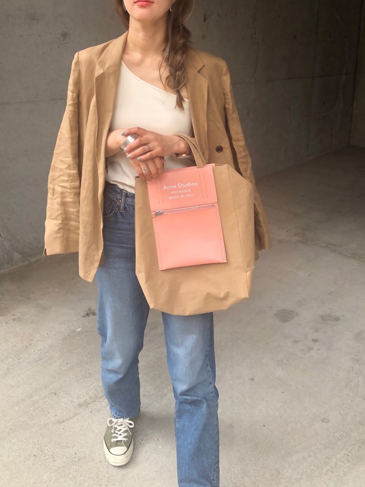 BACCA（バッカ）の「フレンチリネンシャンブレー ダブルブレスト  