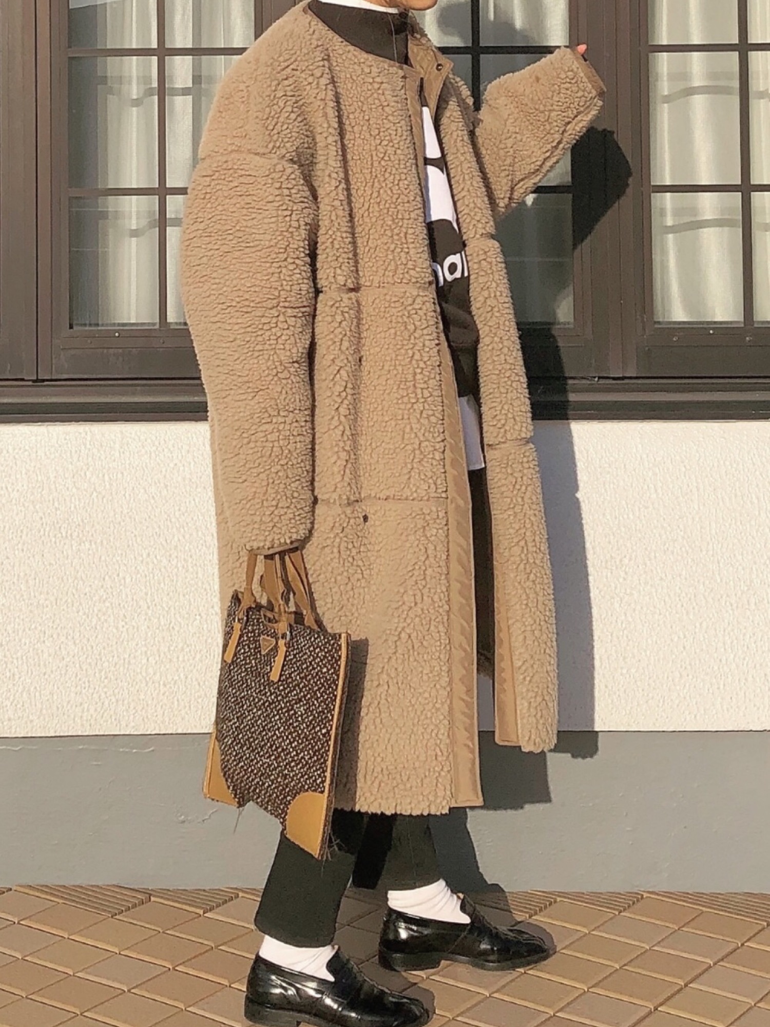 HYKE（ハイク）の「＜HYKE（ハイク）＞ ボア ロングコート BEIGE