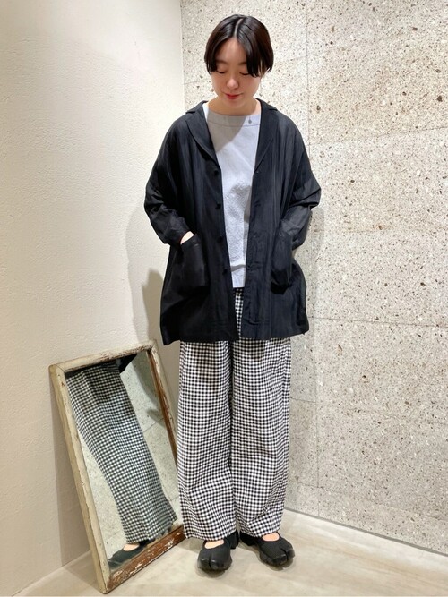 yuni（ユニ ）の「リネン混sheer oversized ジャケット（テーラード 