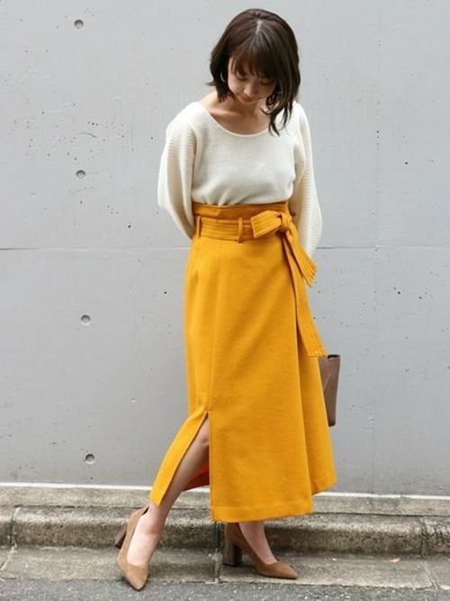 ノーブル noble 大人気 ボタニーオーバータックロングタイトスカート 