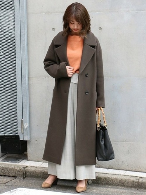 ☆美品☆ ノーブル 定価 71,500円　W/Nyオーバーロング Pコート Noble（ノーブル）の「W/Ny オーバーロングPコート◇（ピーコート