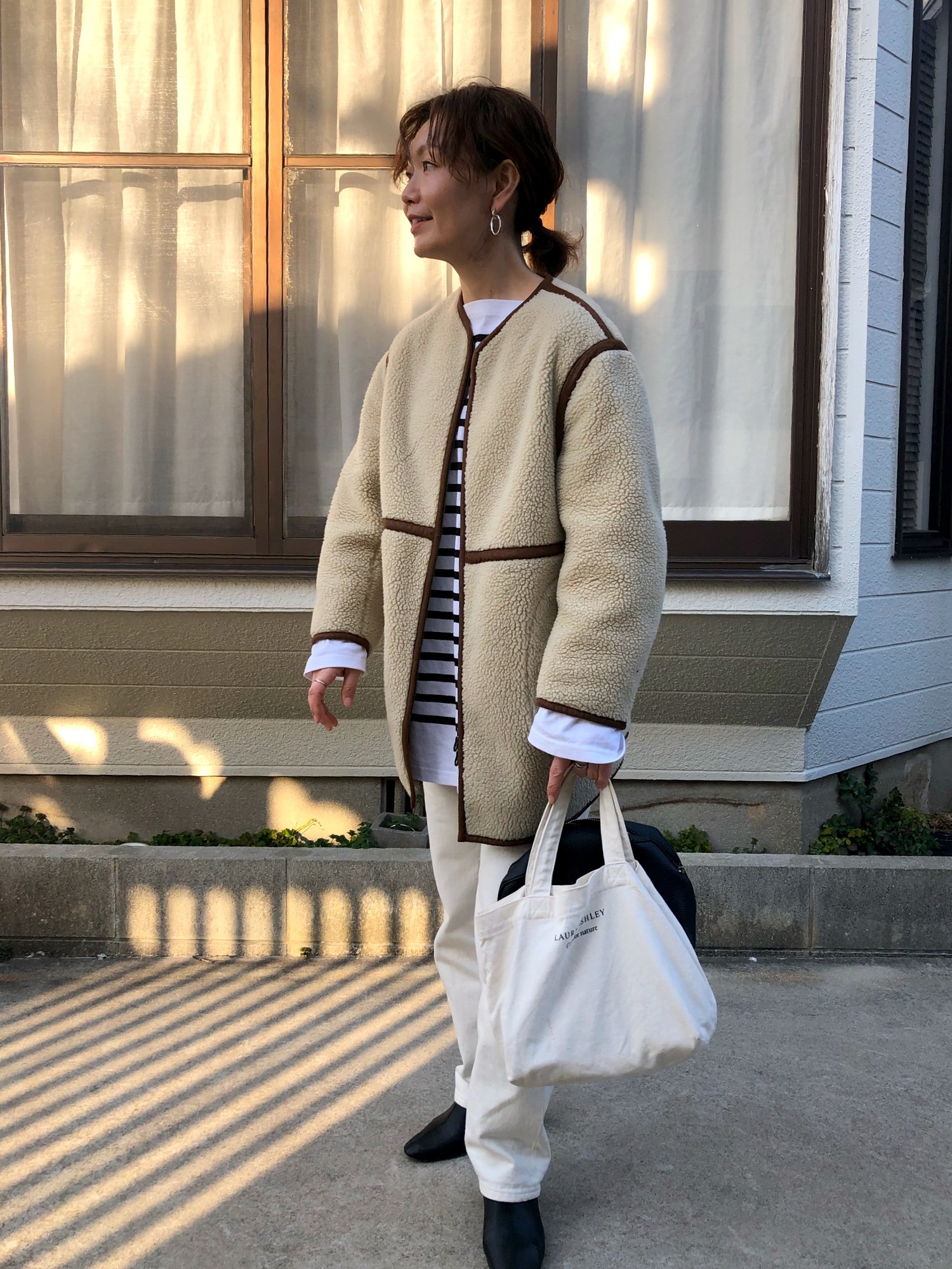 期間限定値下げ　タグ付き　新品　ECOムートンノーカラーブルゾン SLOBE IENA（スローブイエナ）の「ECOムートンノーカラーブルゾン
