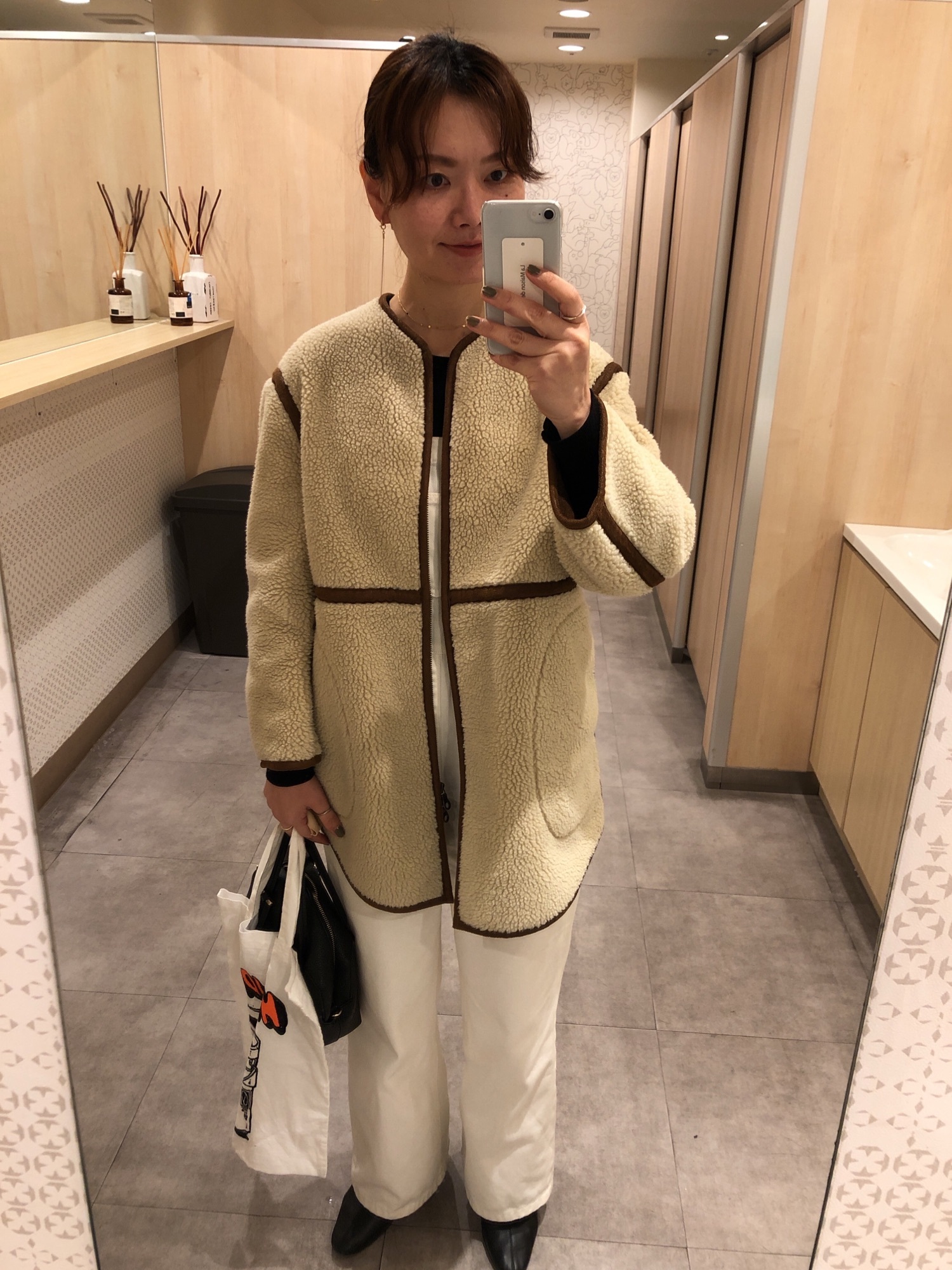 SLOBE IENA フェイクムートンノーカラーブルゾン スローブイエナ SLOBE IENA フェイクムートンノーカラーブルゾン 美品