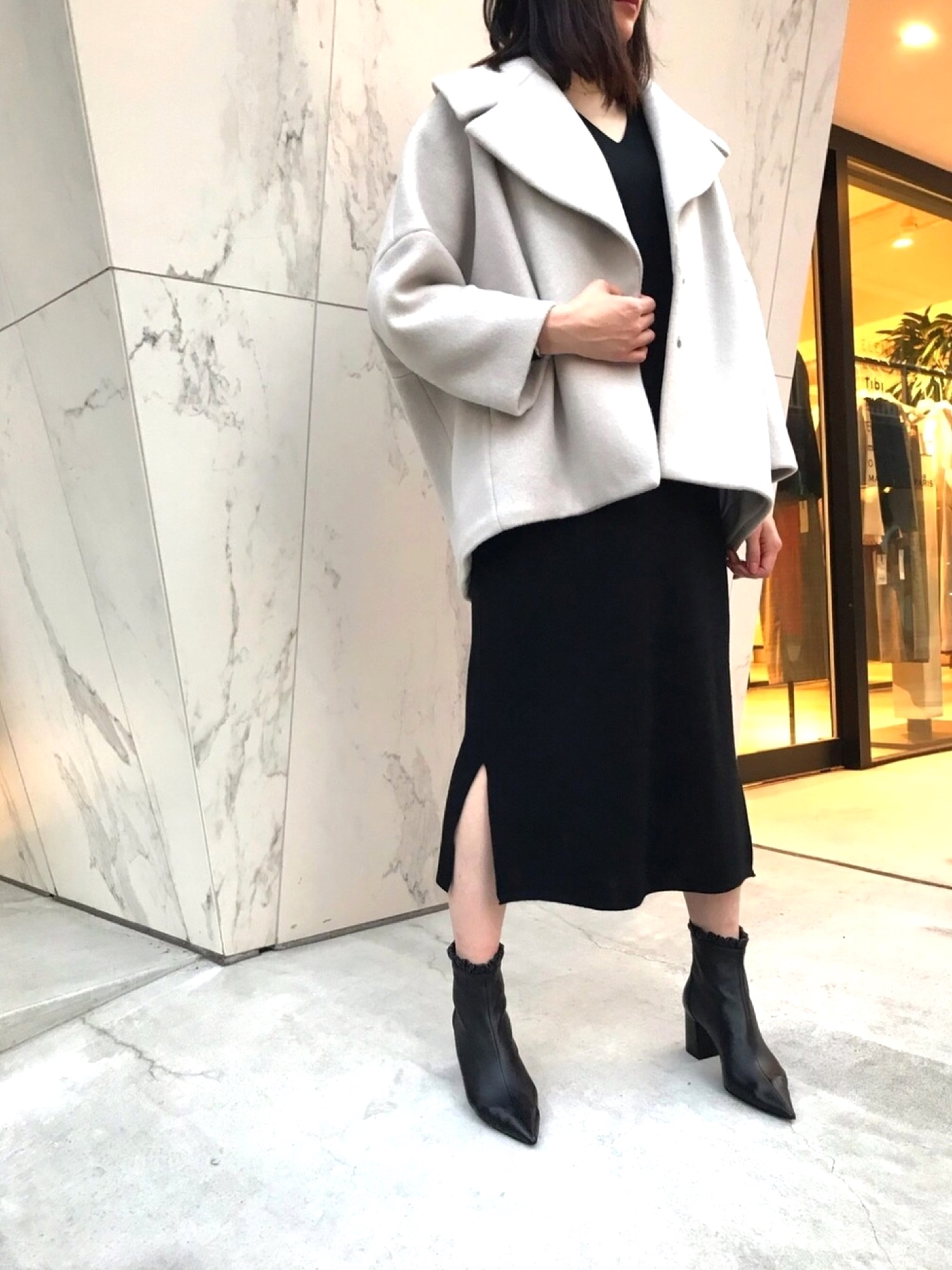 エレンディーク　オーバーカラーフォルムコート ELENDEEK】 エレンディーク オーバーカラーフォルムコート