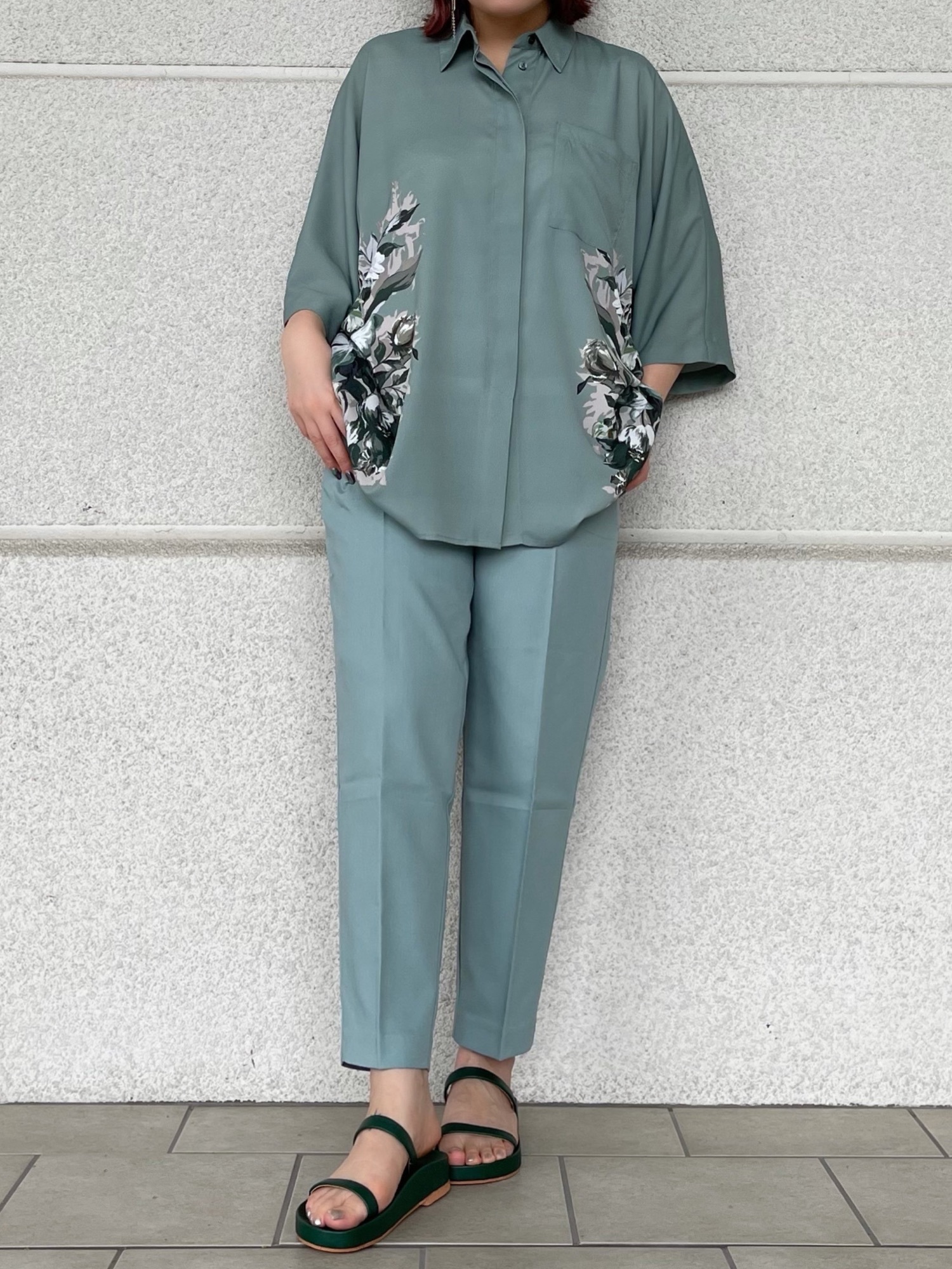 CLANE(クラネ)】パネルフラワーシャツ/PANEL FLOWER SHIRT/10108-3082