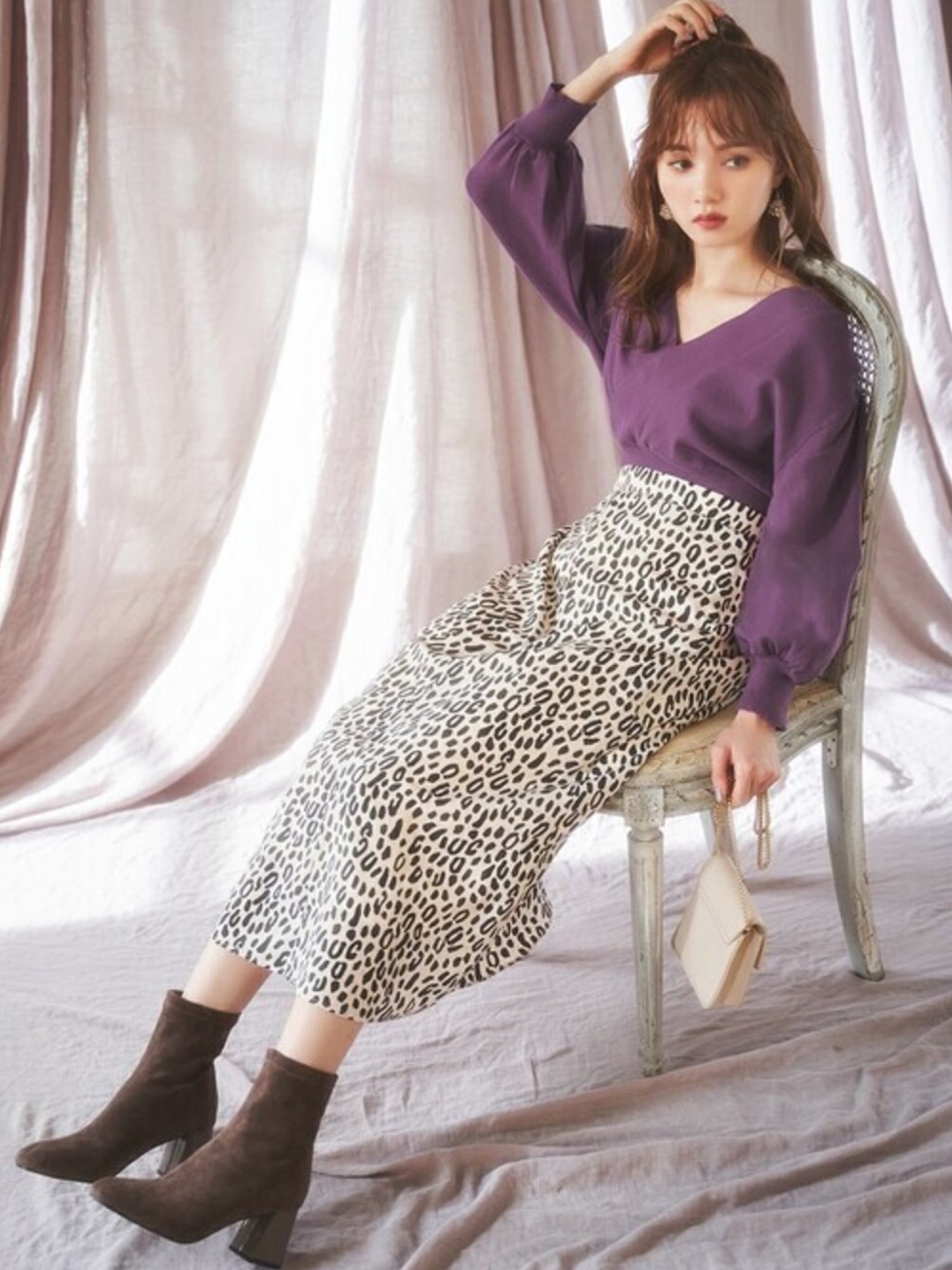 アンナモリナーリ 豹柄カーディガン ANNA MOLINARI アンナモリナーリ