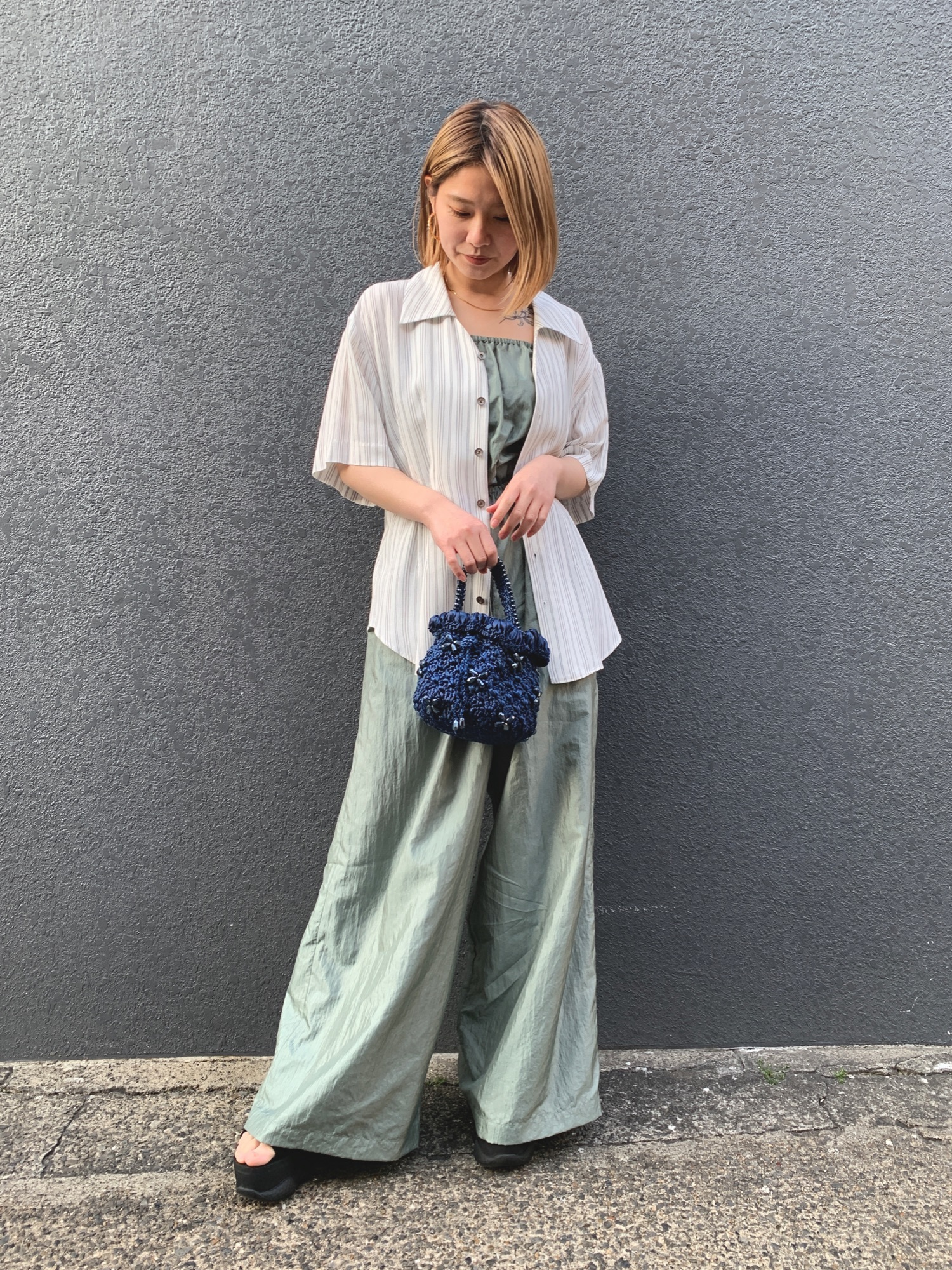 G.V.G.V.（ジーヴィージーヴィー）の「CRINKLE NYLON JUMPSUIT（つなぎ