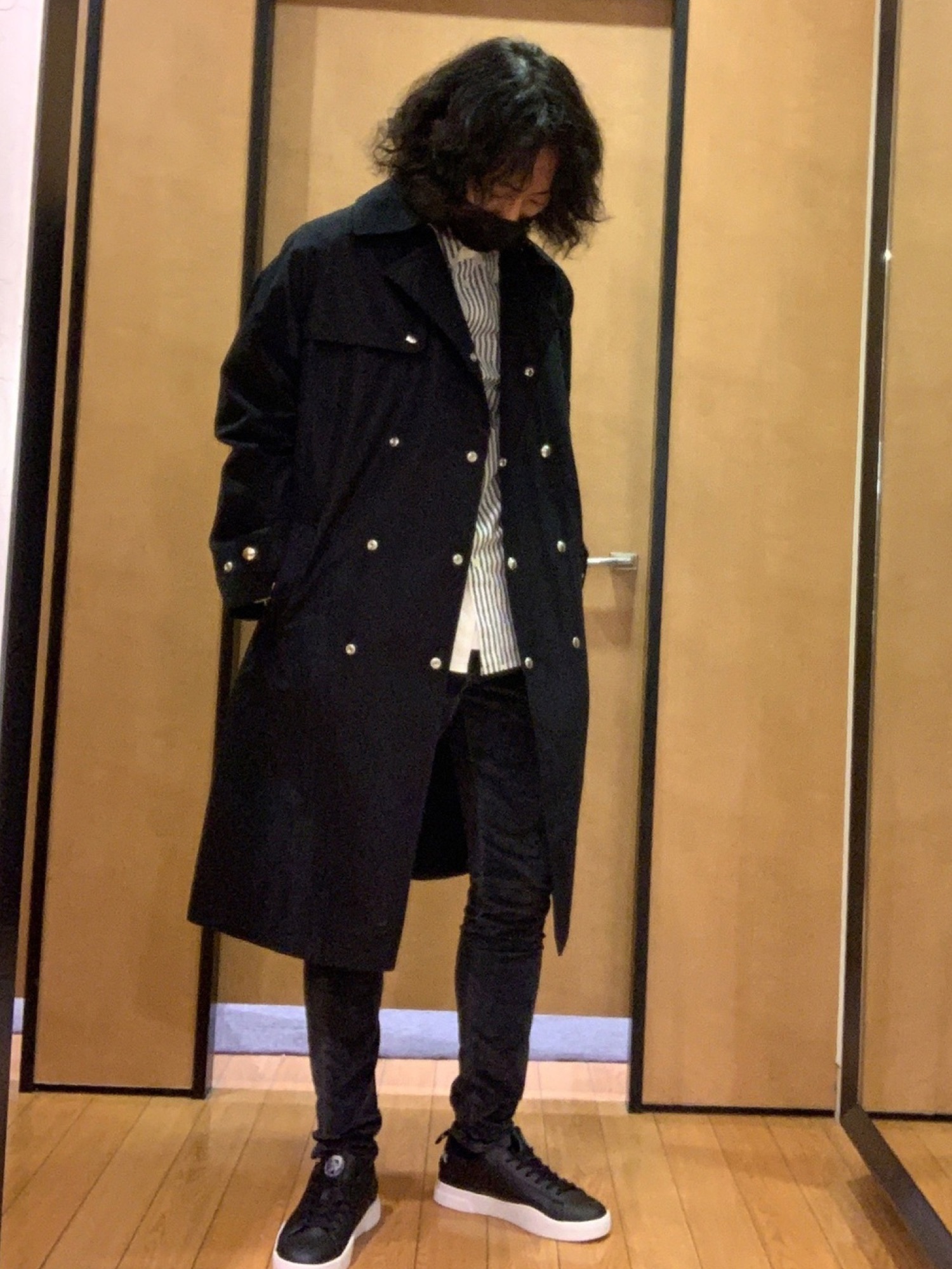 dieselディーゼル定価7万希少XS トレンチコート黒大人コーデ