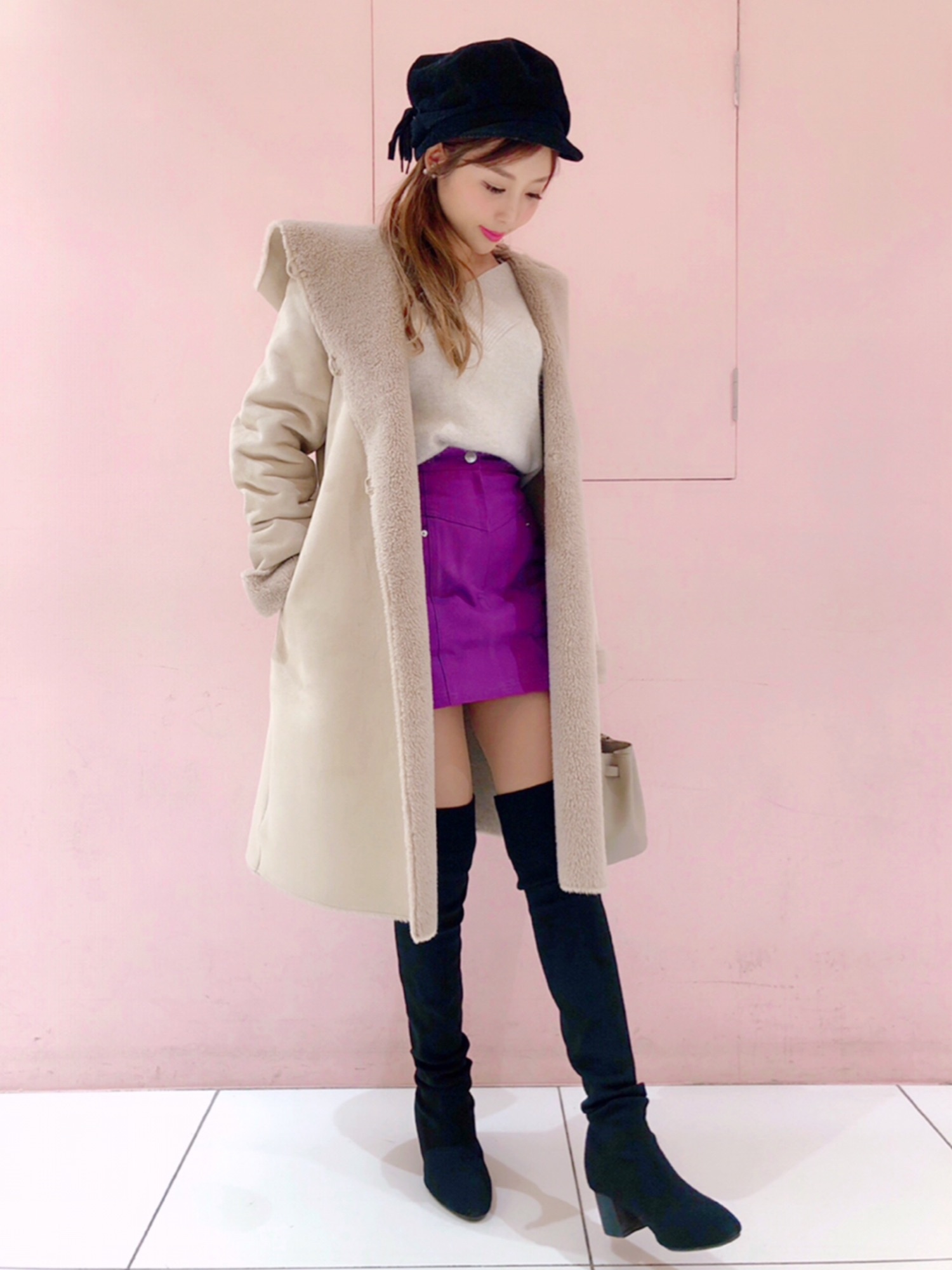 URBAN RESEARCH ROSSO ウール混フェイクムートンフードコート