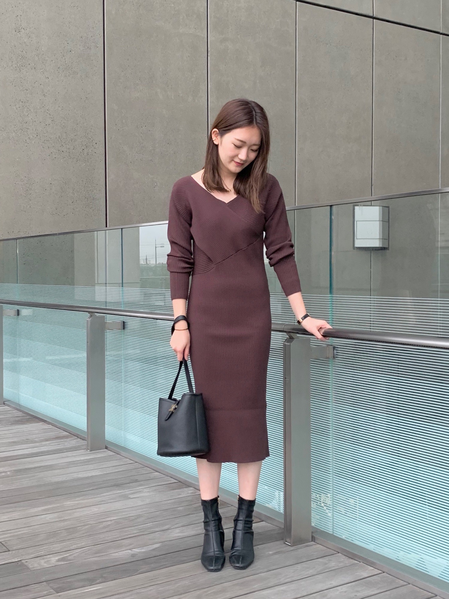【Loungedress】アシメリブワンピース LOUNGEDRESS（ラウンジドレス）の「アシメリブワンピース（ワンピース