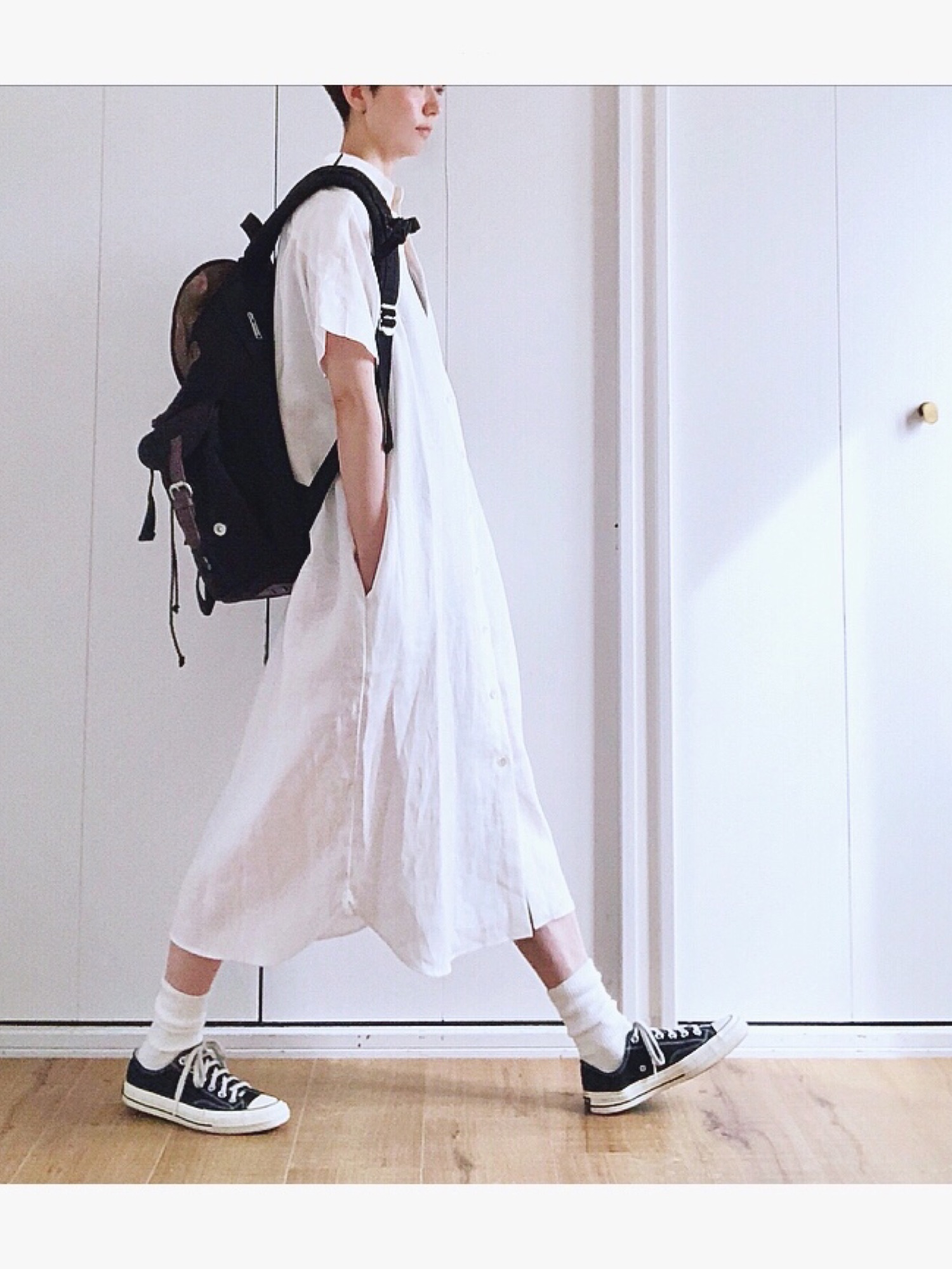 BENSIMON フレンチリネンシャツワンピース