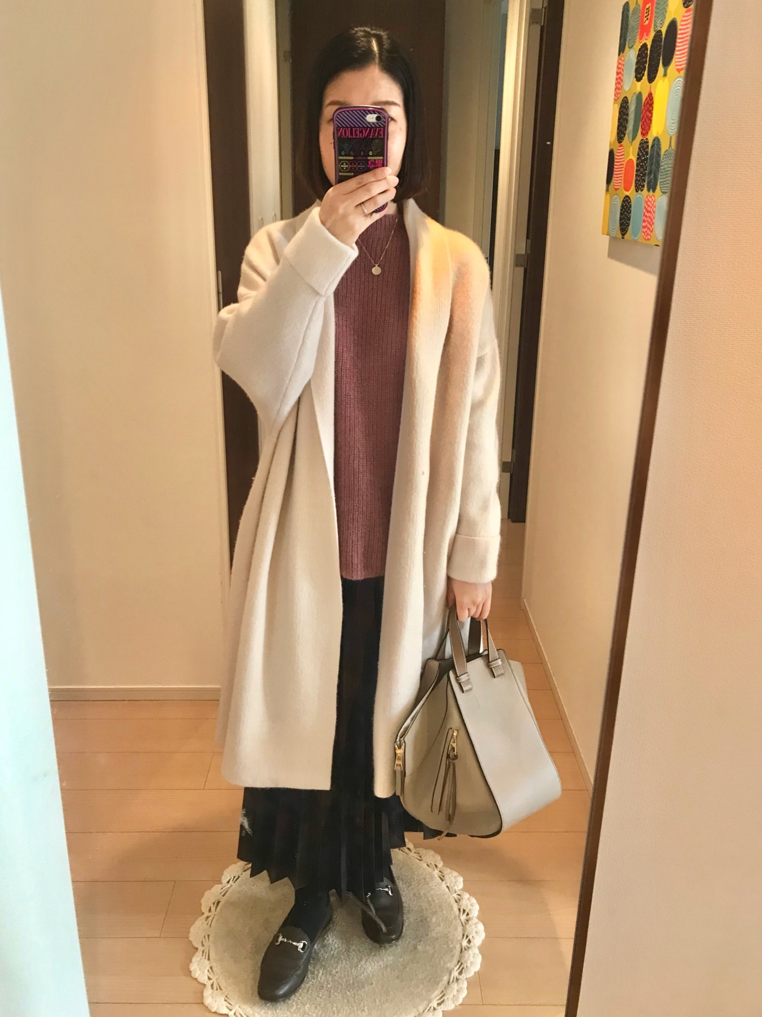 【IENA】イエナ カシミヤ混 ロングニットガウンコート コーディガン F IENA - 【IENA】イエナ カシミヤ混 ロングニットガウンコート