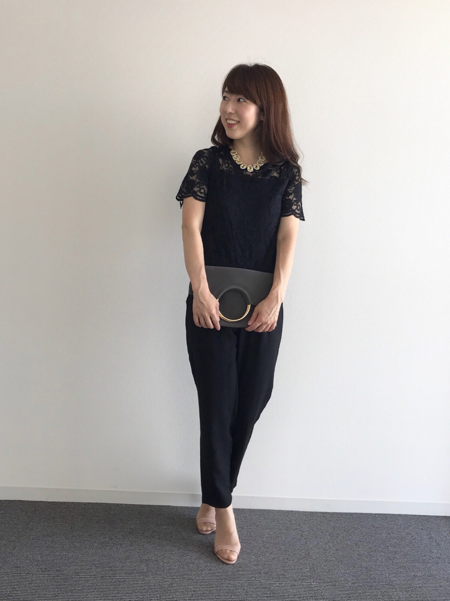 ミリタリー ドレスパンツ styling very 東原亜希 東原亜希さん着用／レーストップススラックスパンツドレス【結婚