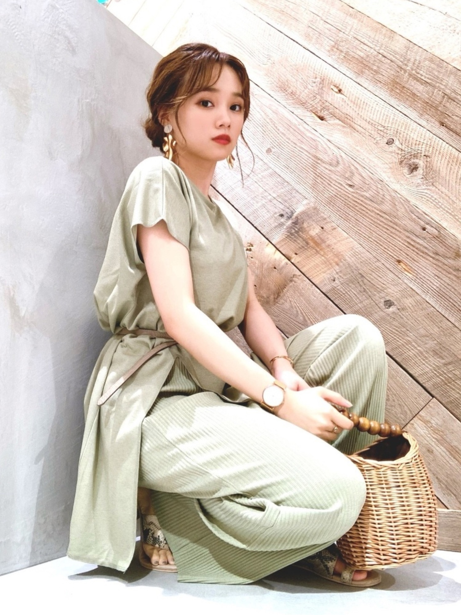 HALIN（ハリン）の「HALIN/Wood Ball Basket（かごバッグ）」 - WEAR