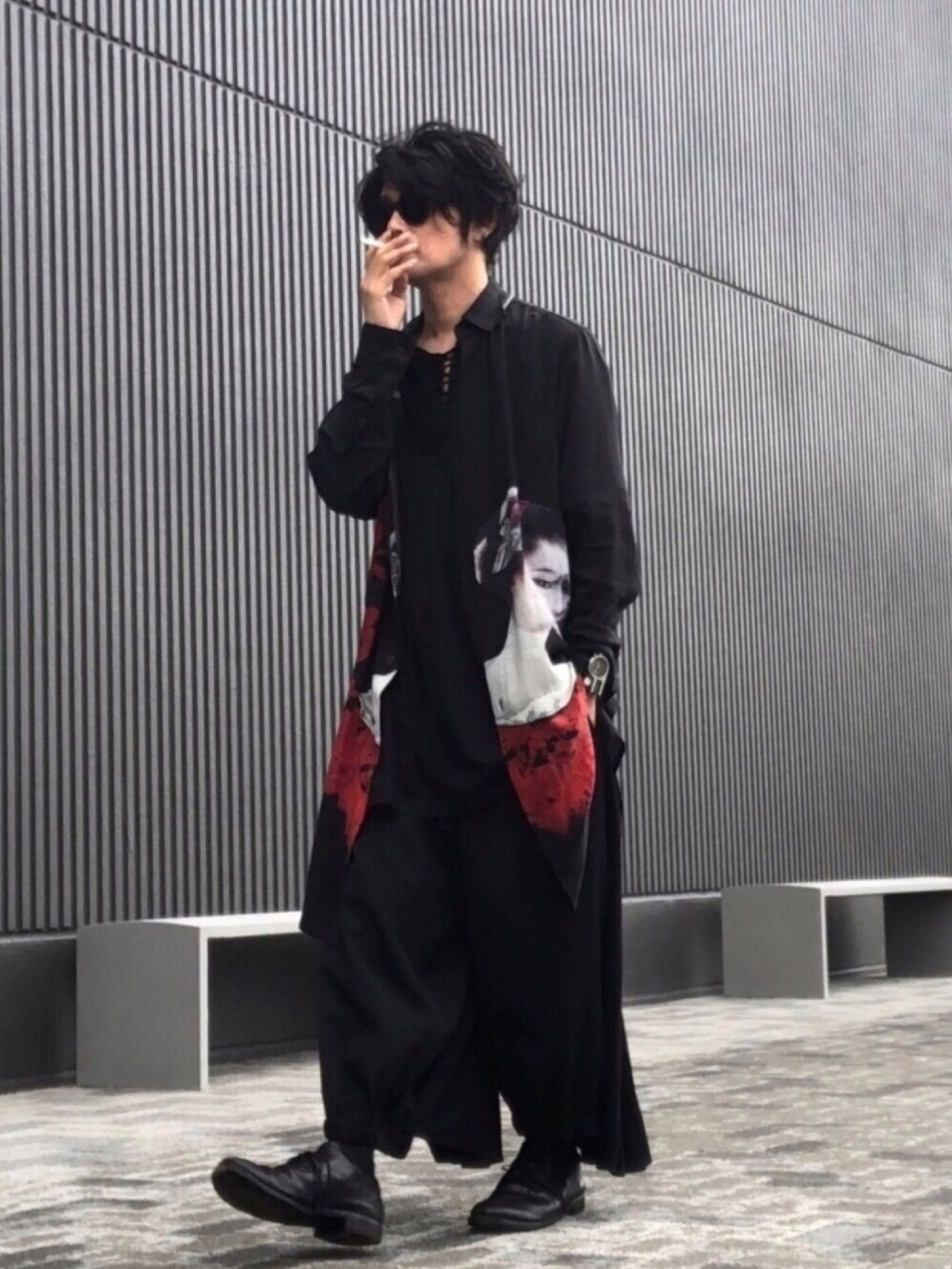 Yohji Yamamoto black scandal 血染め猫 シャツ