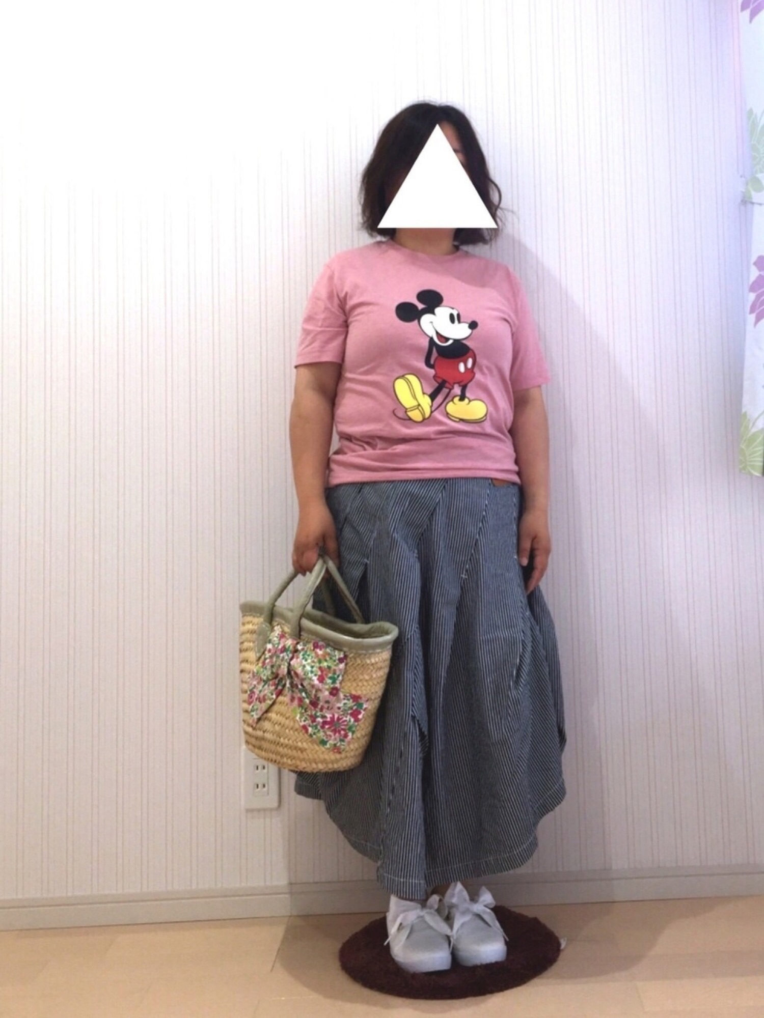 mercibeaucoup Lee コラボ ヒッコリースカート Sサイズ mercibeaucoup,（メルシーボークー）の「S：Leeヒッコリー