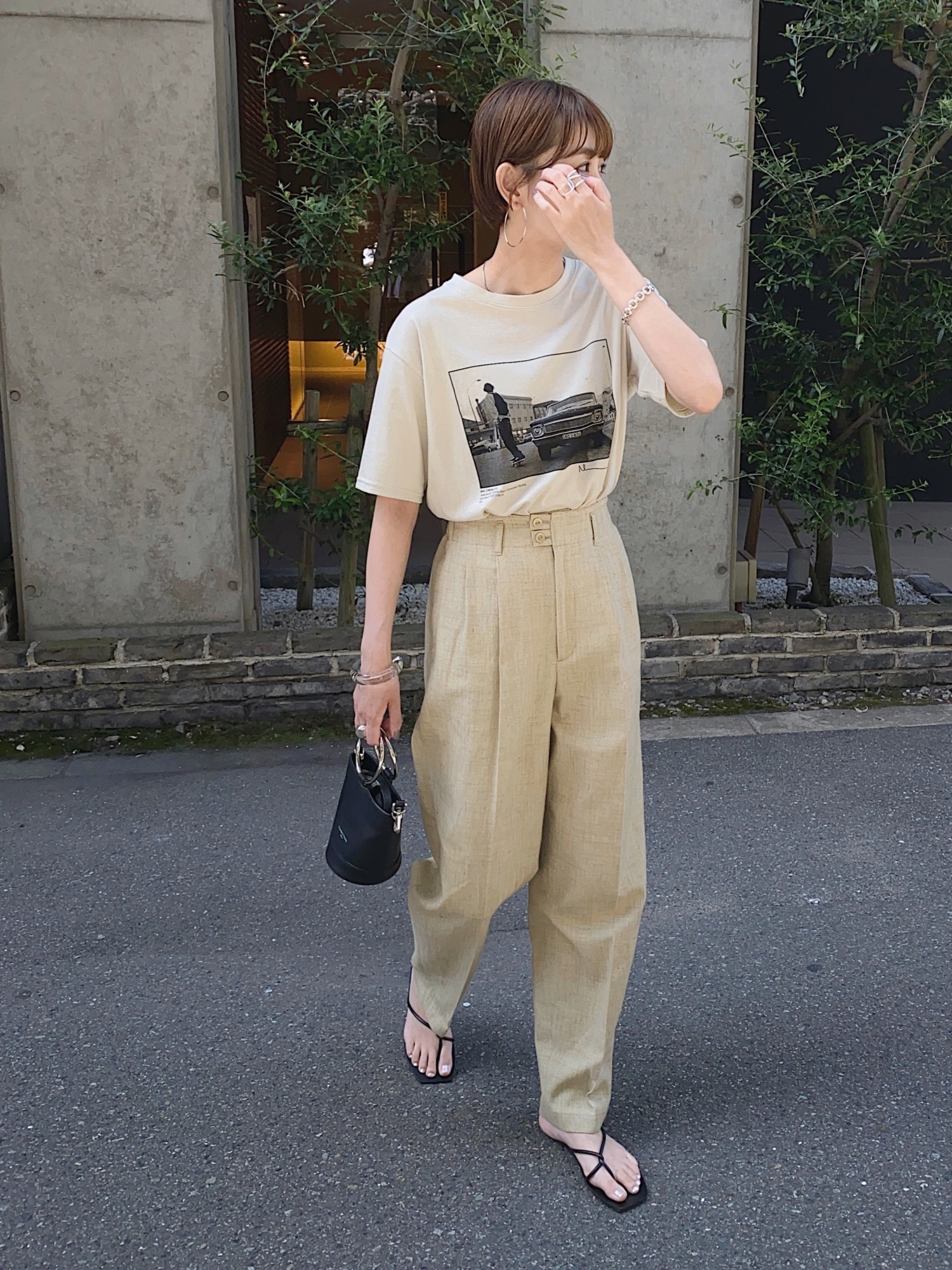 6（ロク）の「＜6(ROKU)＞HEM GOMU PANTS/パンツ（その他パンツ
