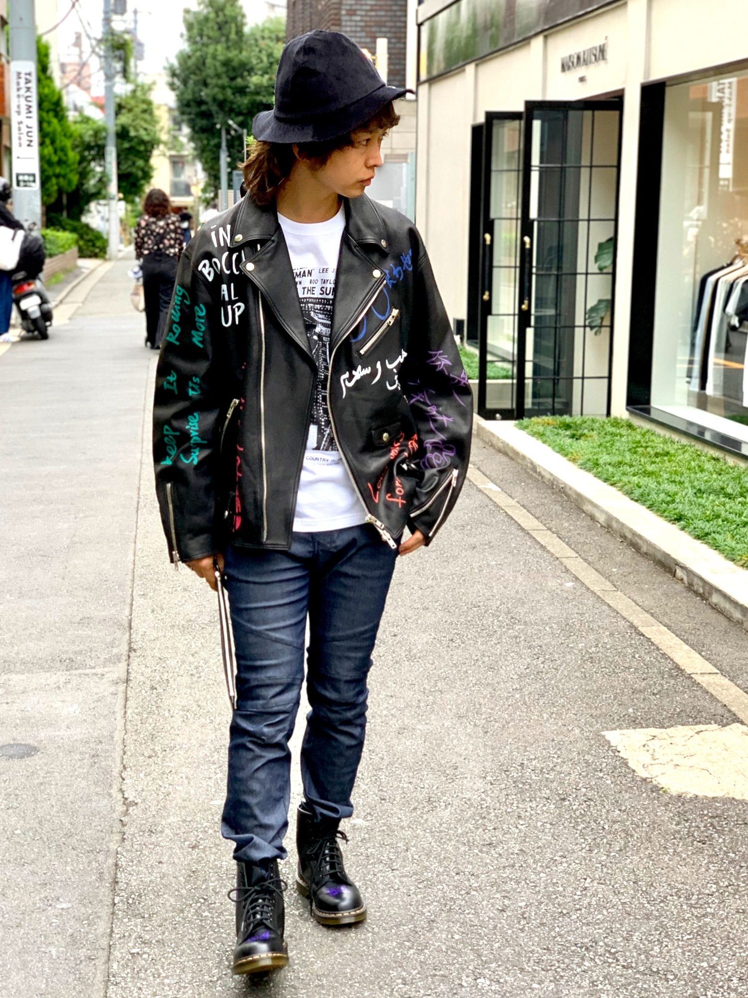 doubletのライダースジャケットを使ったメンズ人気ファッション 