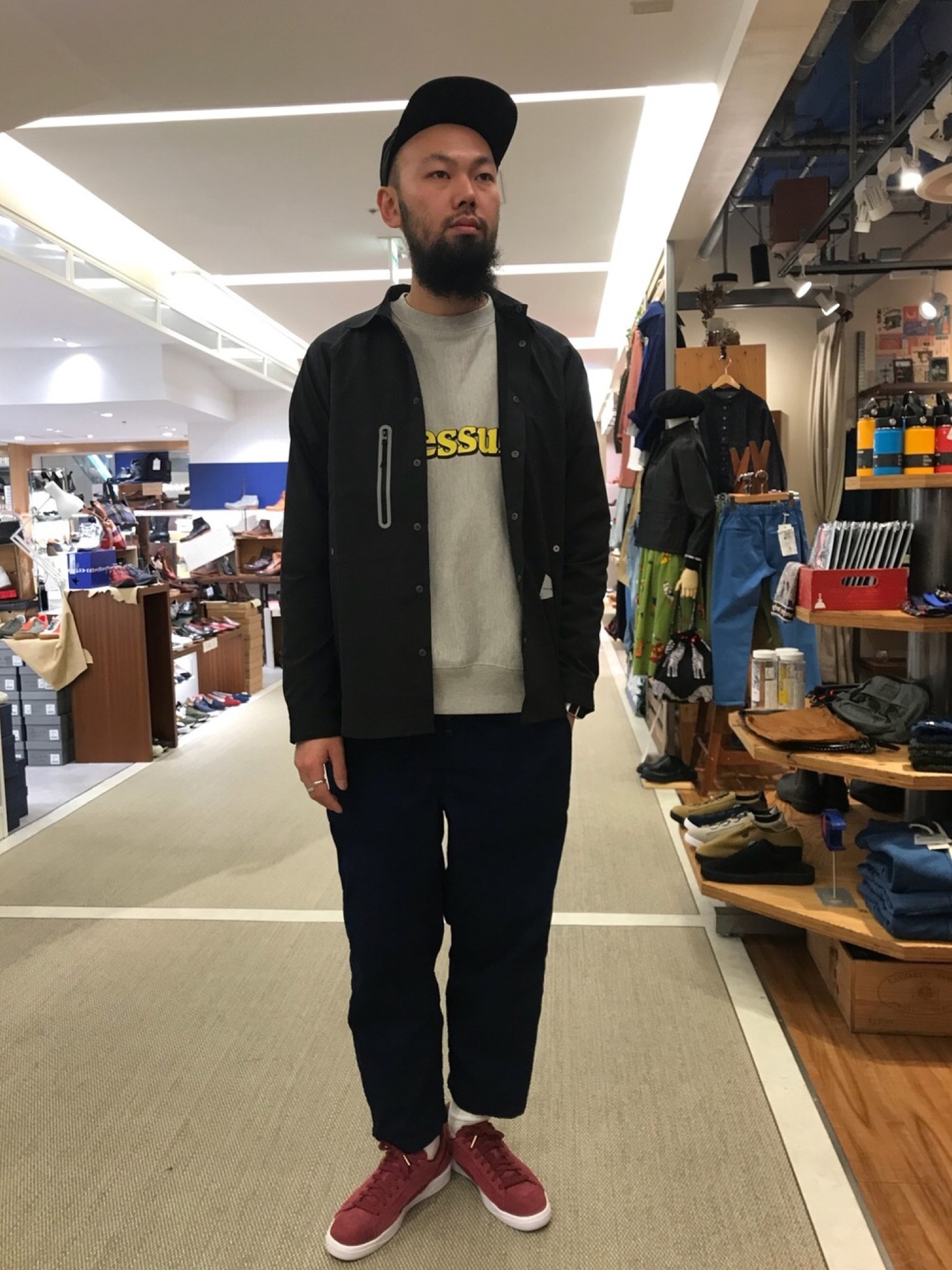 and wander/アンドワンダー tech long sleeve shirts/テックロング 