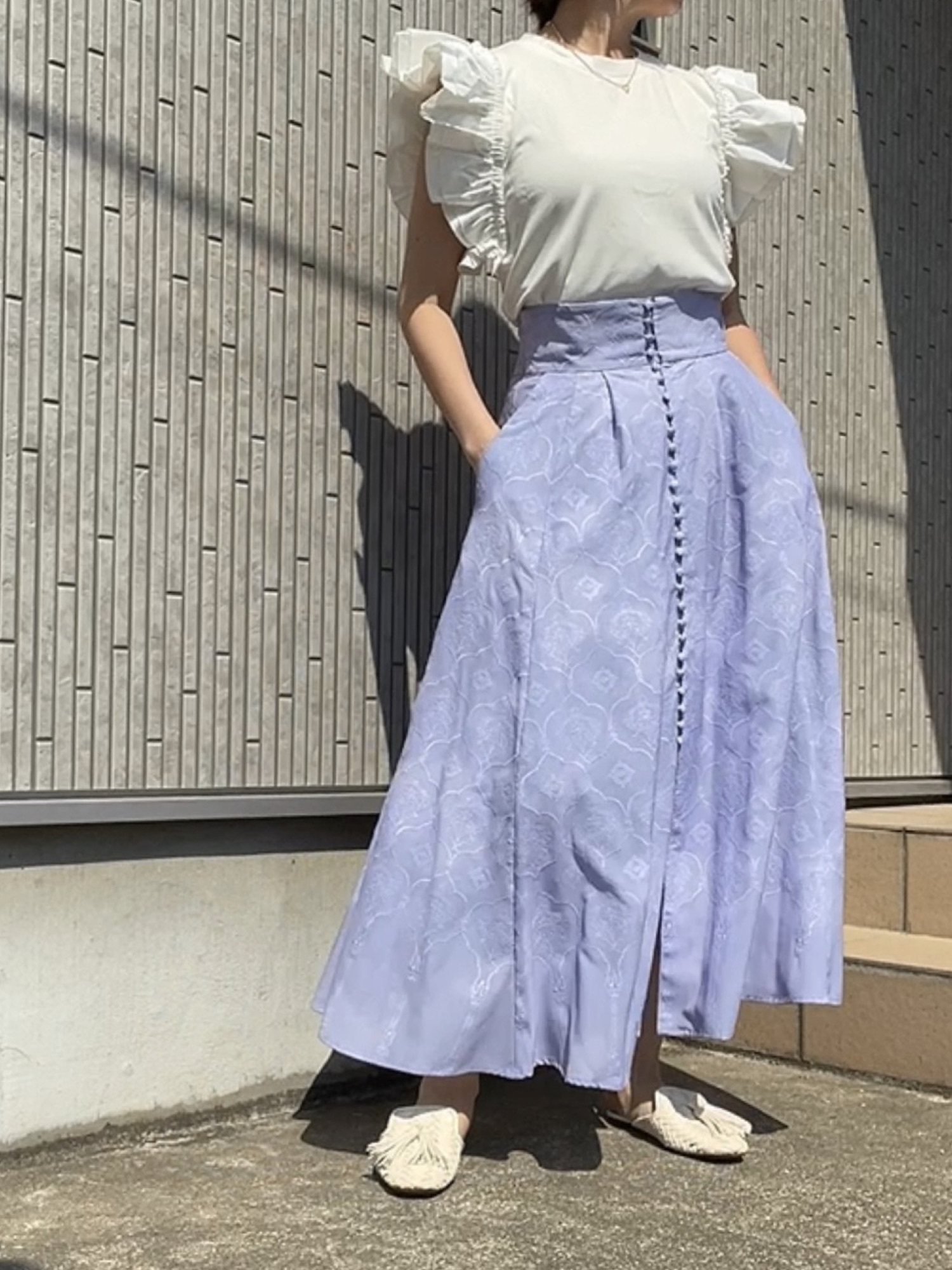 MEDI PALACE EMBROIDERY SKIRT S ミント