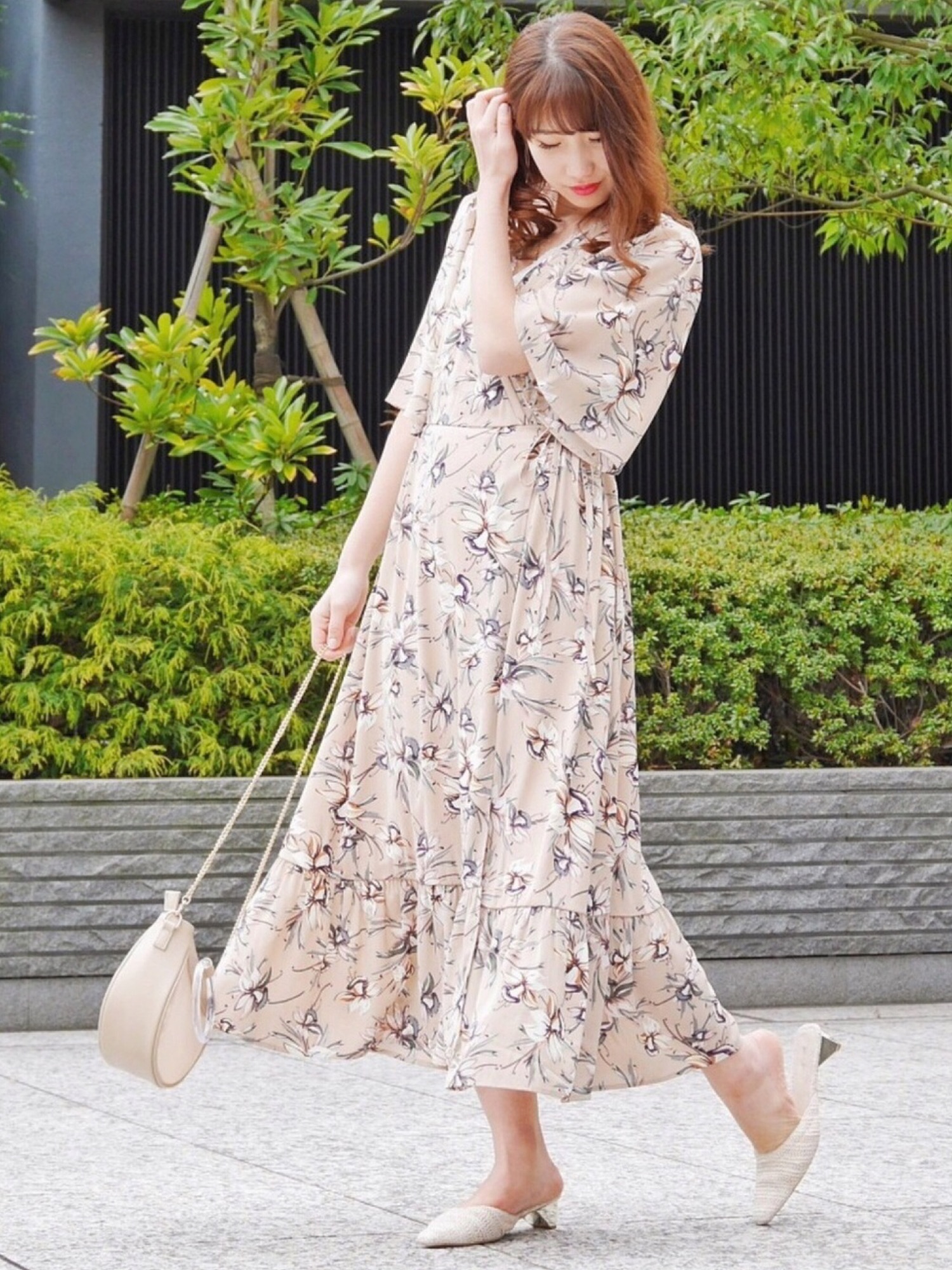 カシュクールワンピース 花柄 2way 着物リメイク ワンピース 花柄 2WAY