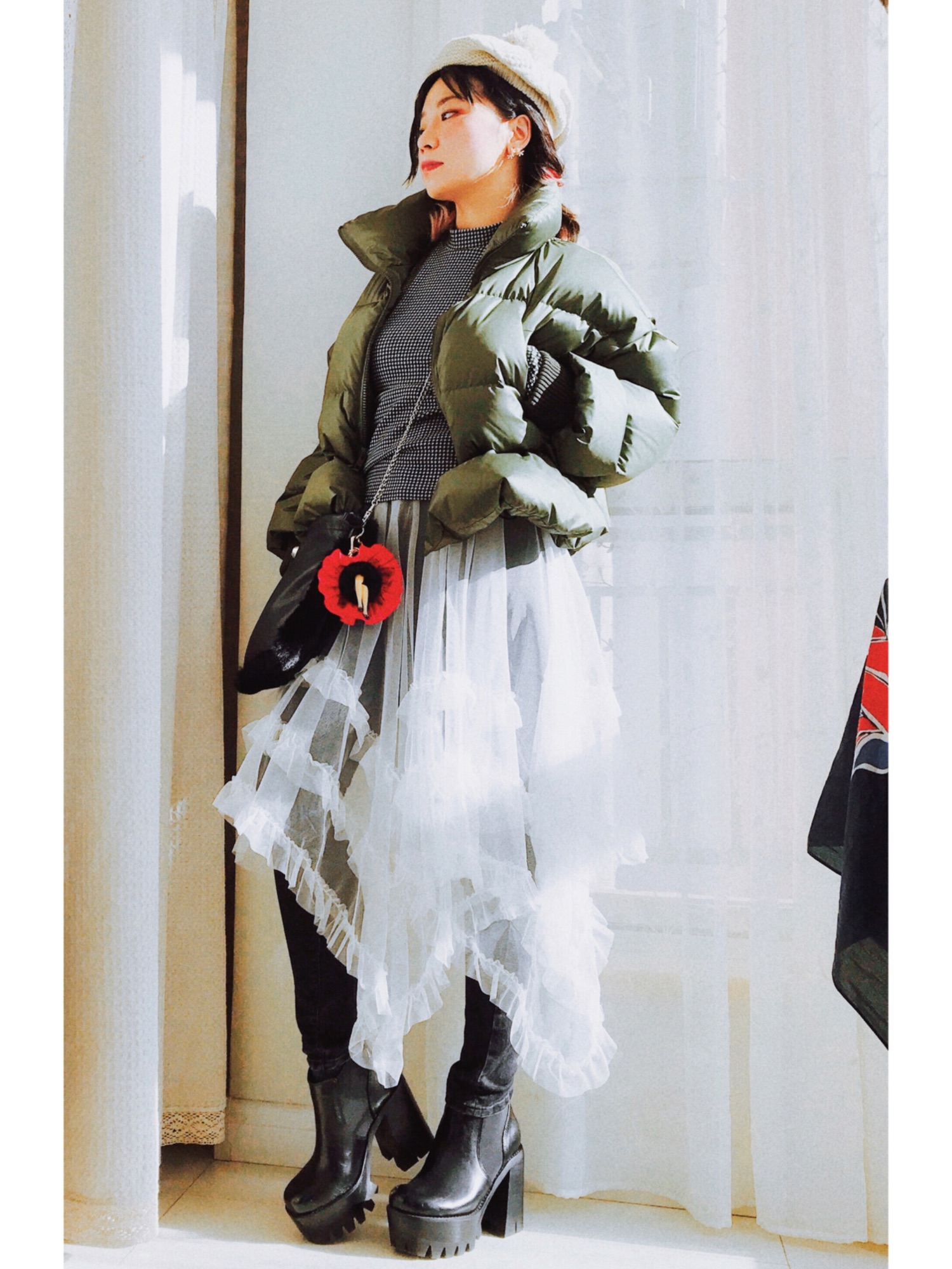 Ameri（アメリ）の「STAND COLLAR DOWN JACKET（ダウンジャケット 