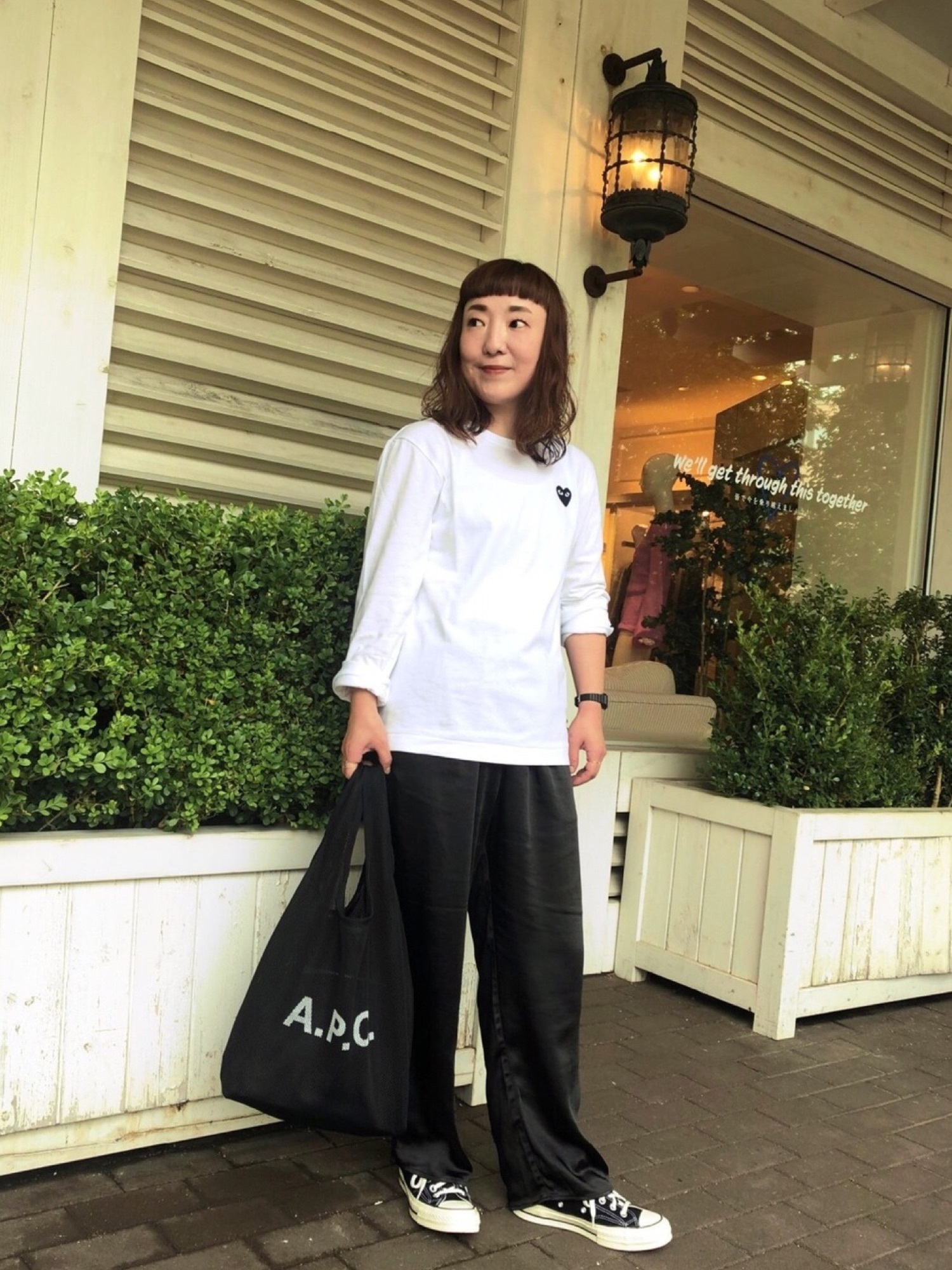 【コーデの主役に♪】コムデギャルソン ロングTシャツ CDGコムデギャルソン 長袖Tシャツ ツイスト-捻じれデザイン