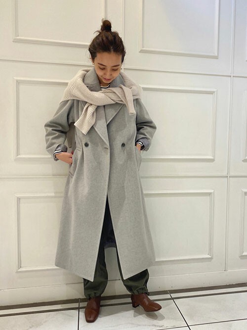 SUPER100メルトン ビックラペルコート◇を使った人気ファッション