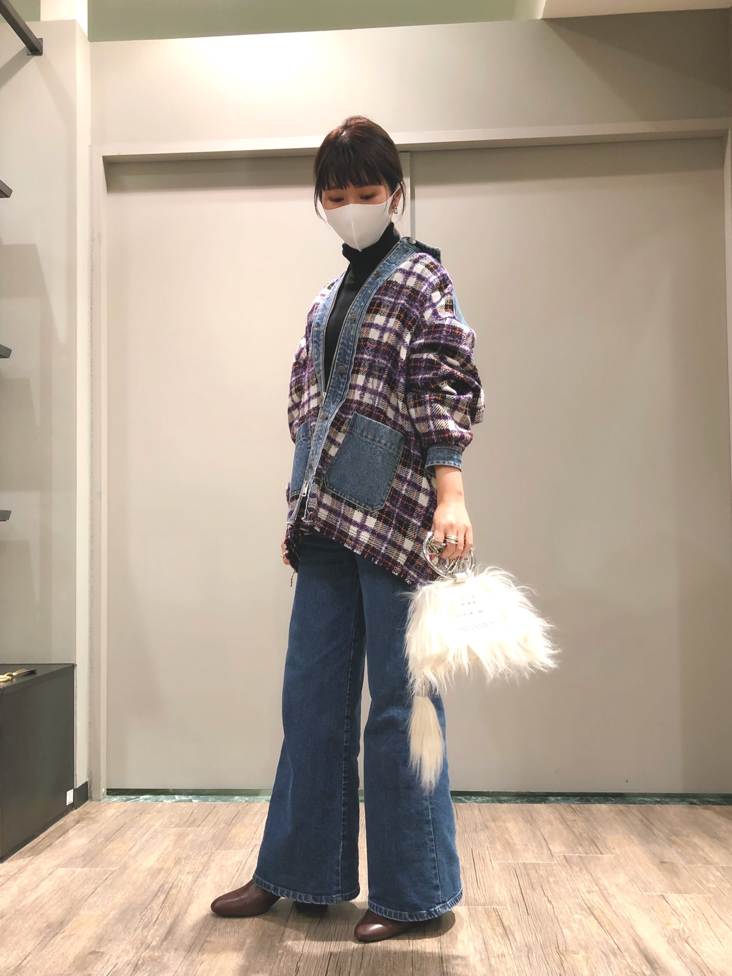 DIESEL（ディーゼル）の「レディース ジャケット チェック柄ブークレ 