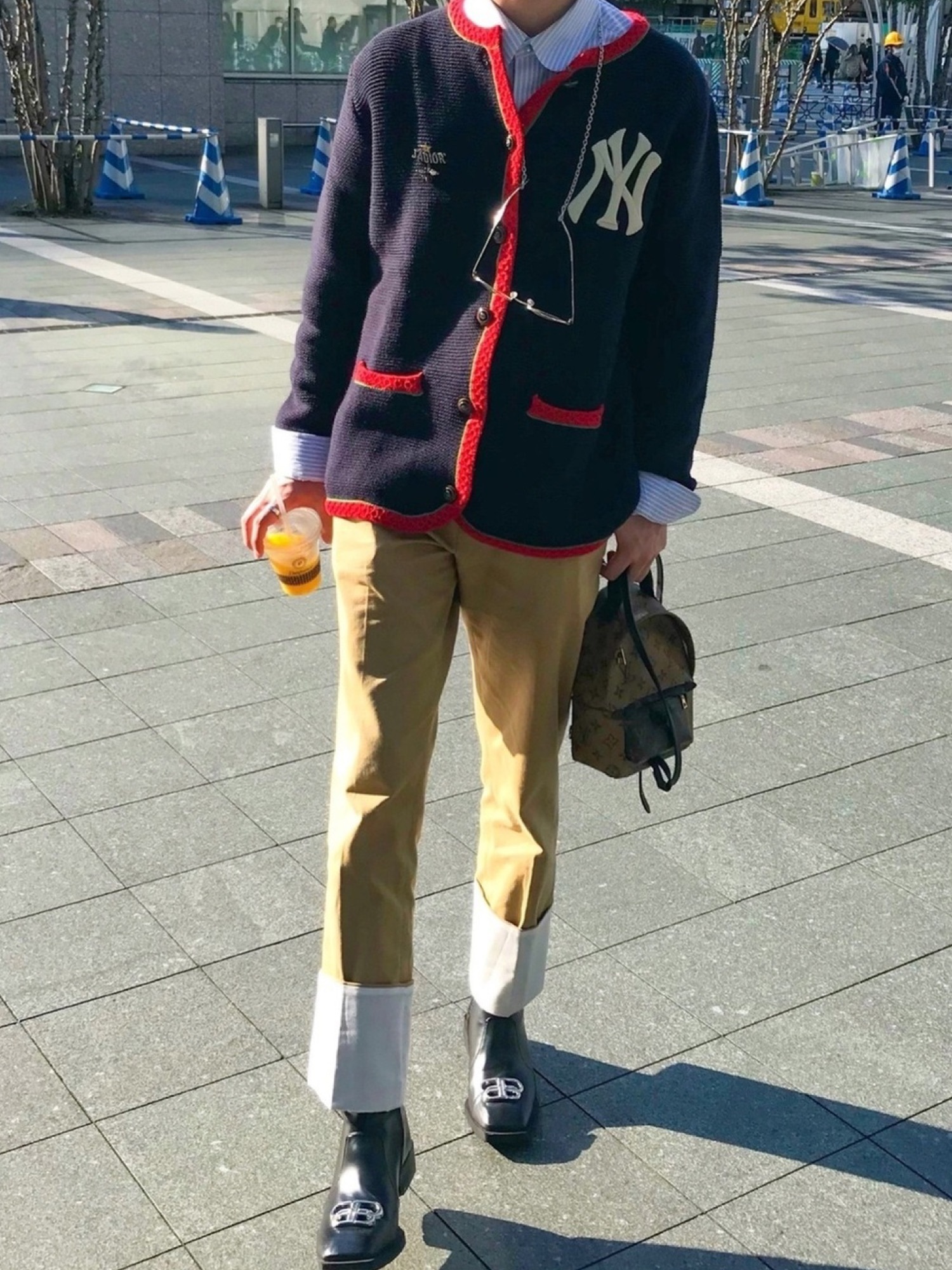 100% Authentic GUCCI Blue Cardigan With NY Yankeestm Patch
