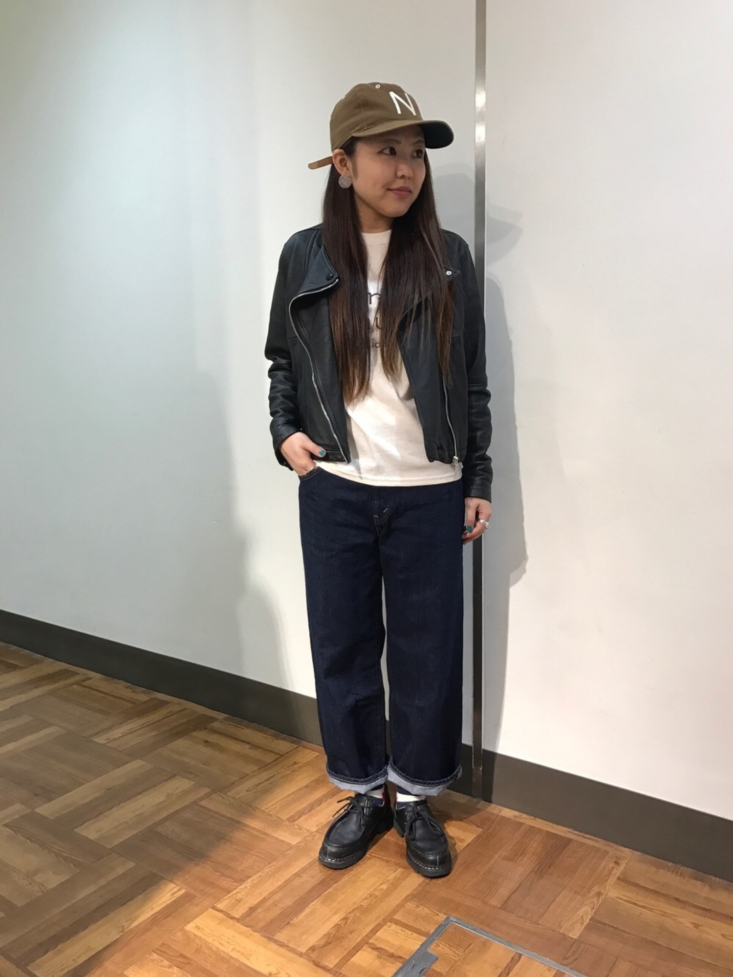 天空丸　ティグルブロカンテ　ダブルライダースジャケット TIGRE BROCANTE/天空丸】WOOL MELTON KAMON EMB KIMONO JACKET DARK