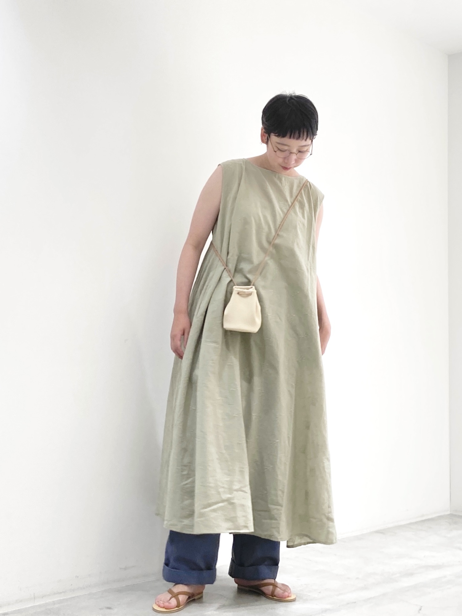 かぐれ（カグレ）の「コットン刺繍ノースリーブワンピース（ワンピース 