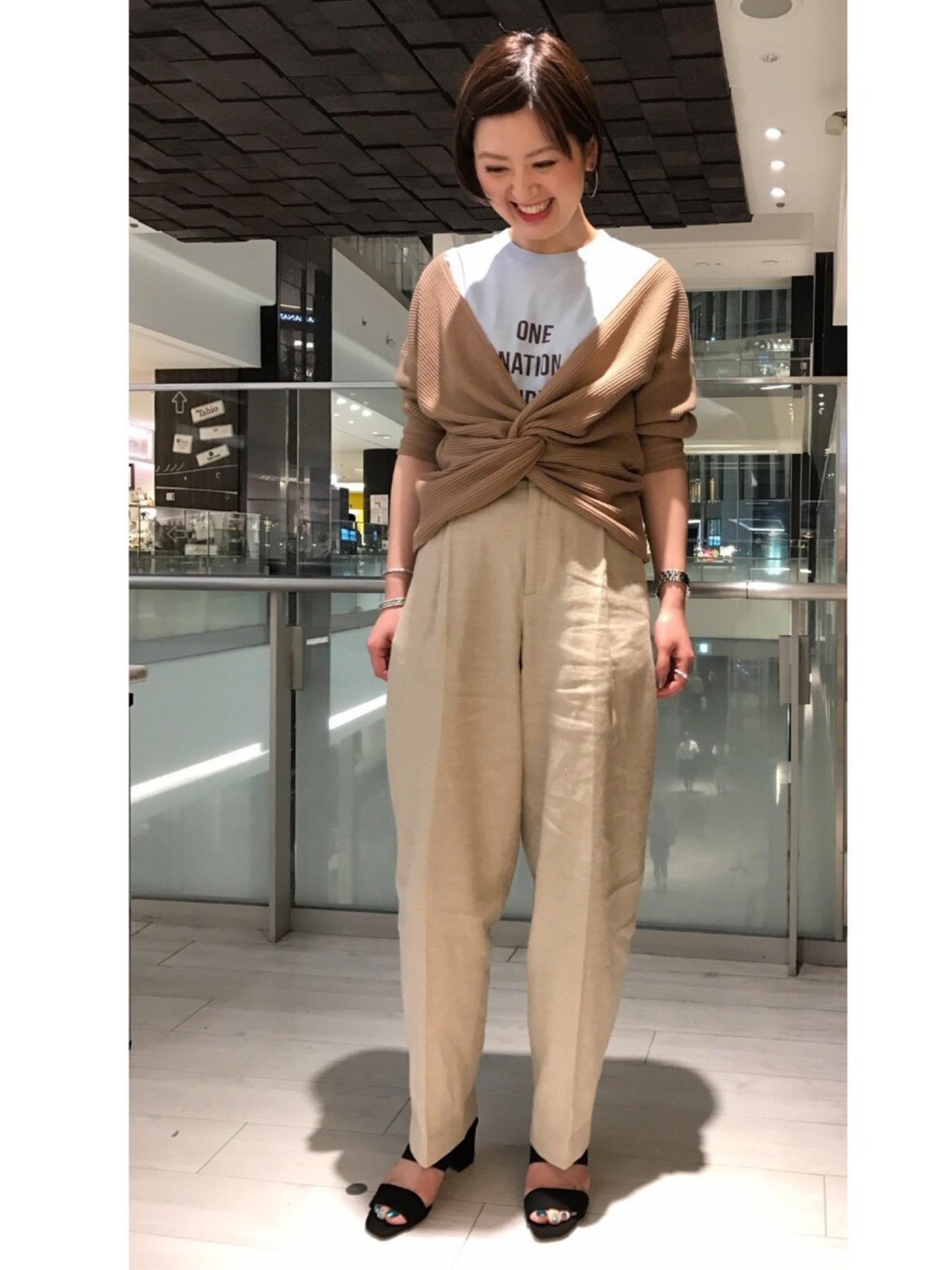 ROKU 6 ツイストサーマル ベージュ 美品 BEAUTY&YOUTH UNITED ARROWS（ビューティーアンドユースユナイテッド