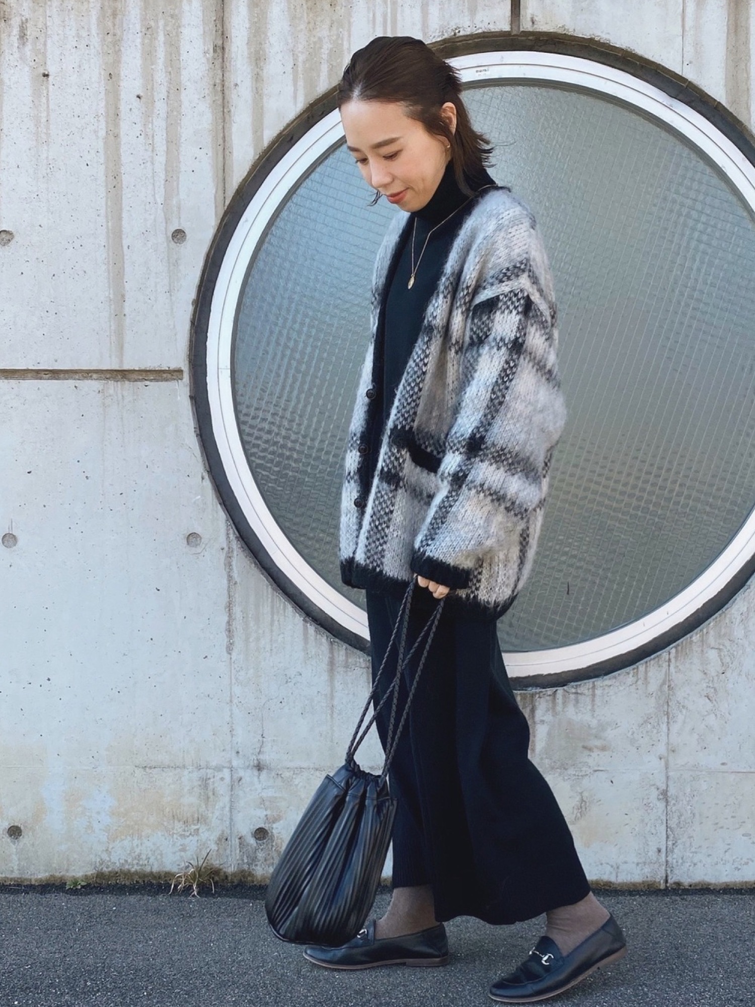 SLOBE IENA - モヘヤシャギーチェック柄ニットカーディガン SLOBE IENA（スローブイエナ）の「モヘヤシャギーチェック柄ニット