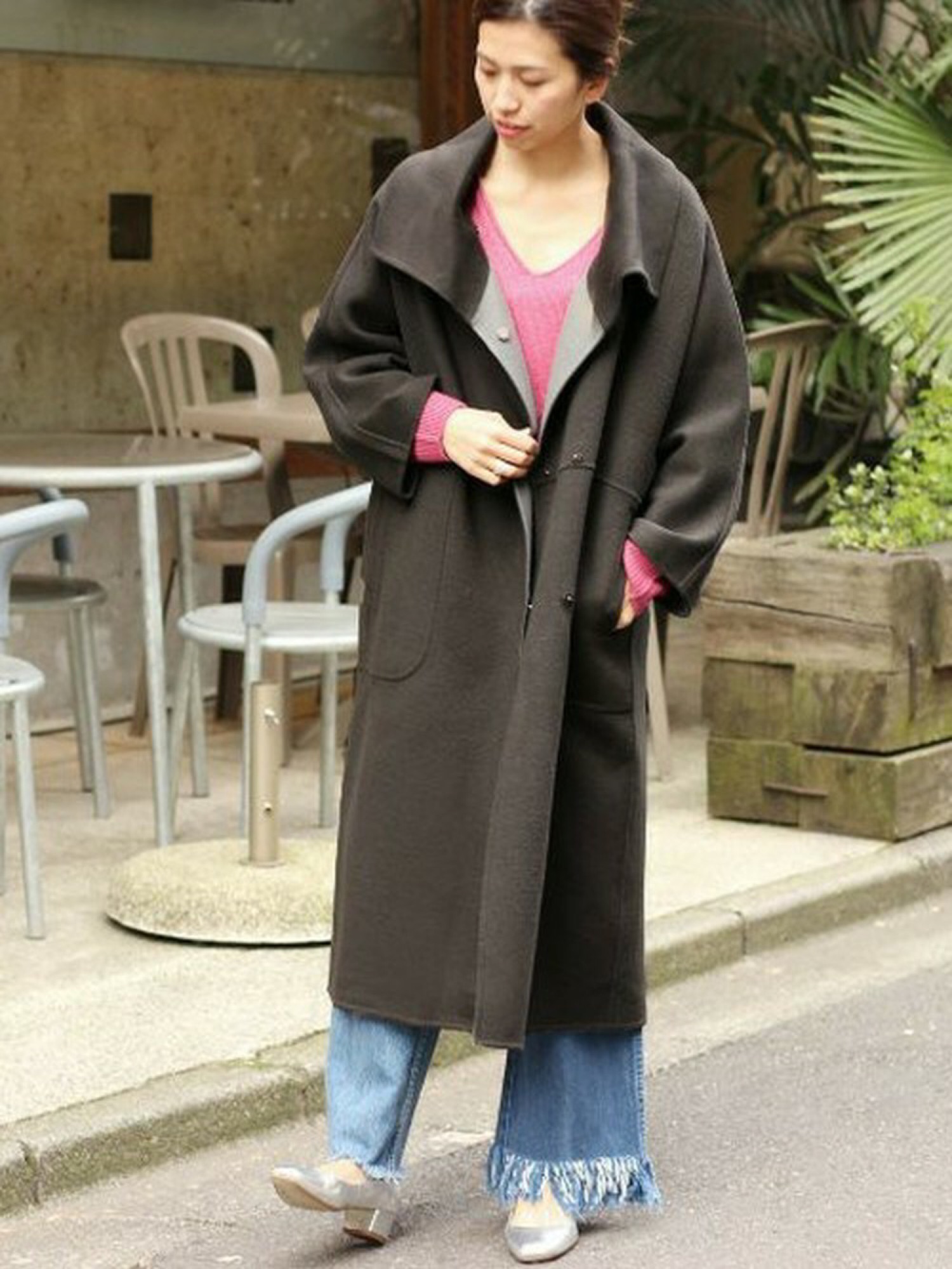 新品/IENA LA BOUCLE/ダブルフェイスオーバルコート/ロング/ IENA LA BOUCLE（イエナラブークル）の「IENA LA BOUCLE ダブル